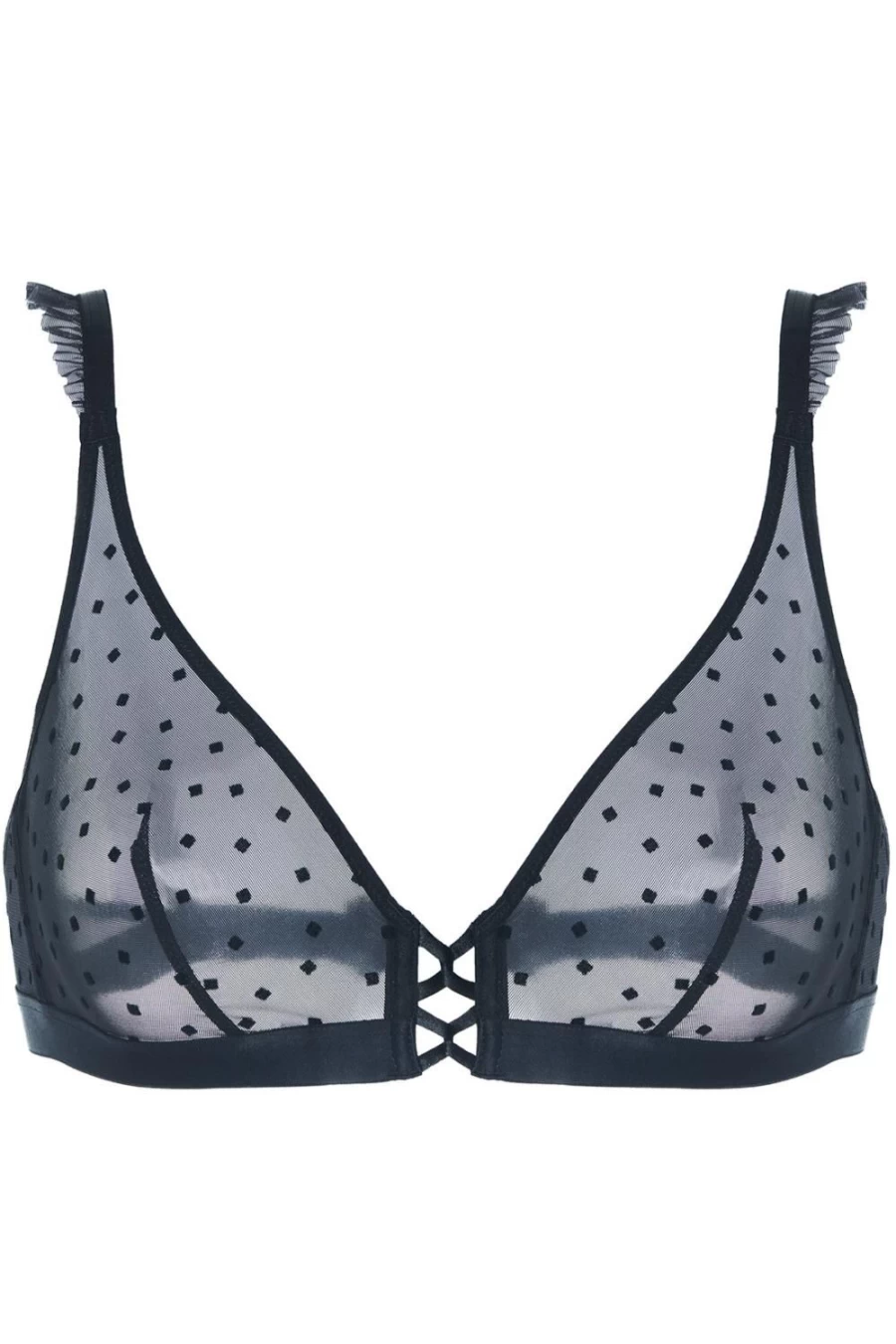 Simone Pérèle Lucie Soft Cup Triangle Bra in Black - Comfortable Lace Bralette for Women