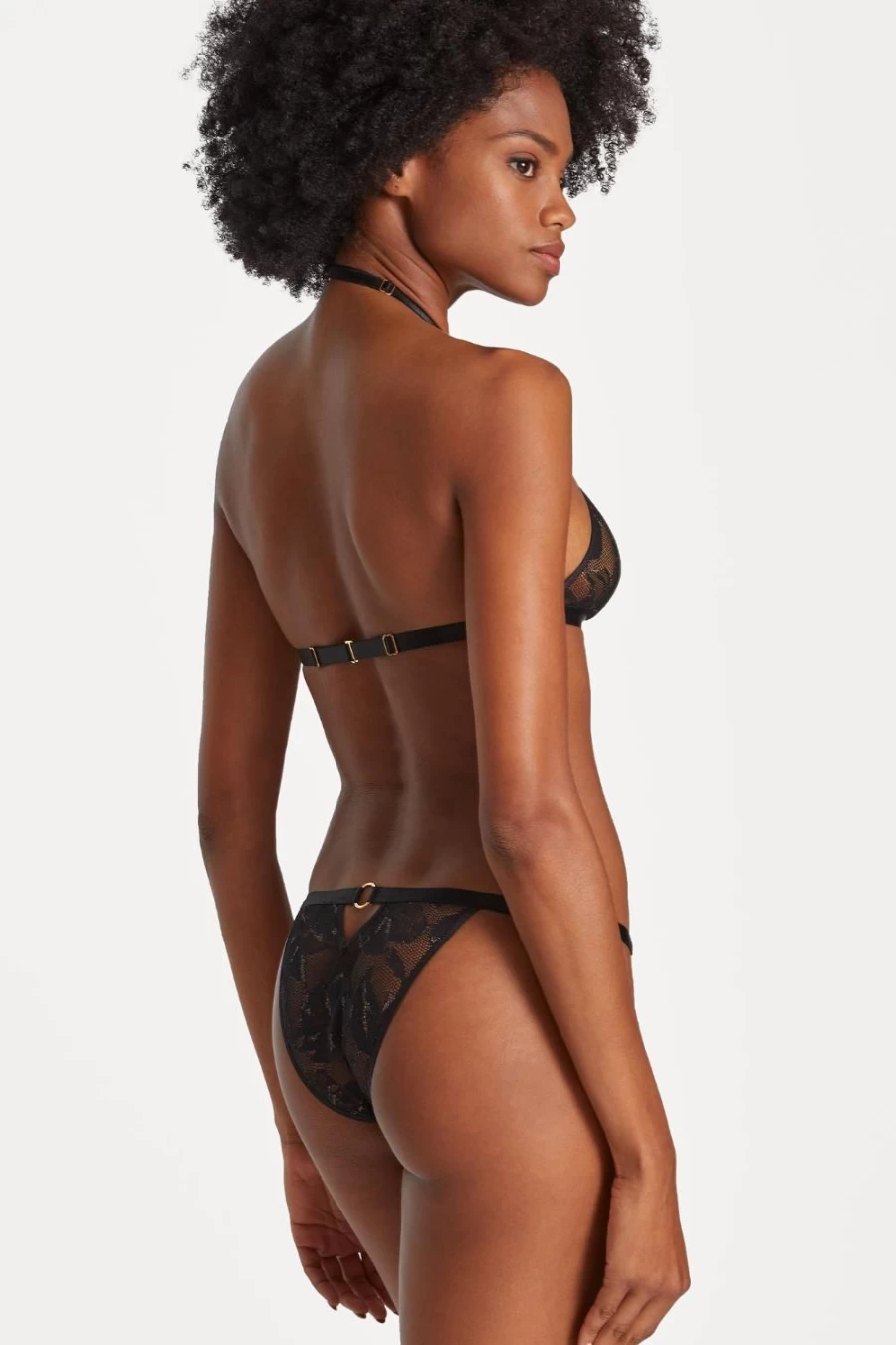 Aubade Black Twist And Love Lace Bralette & Brief Set