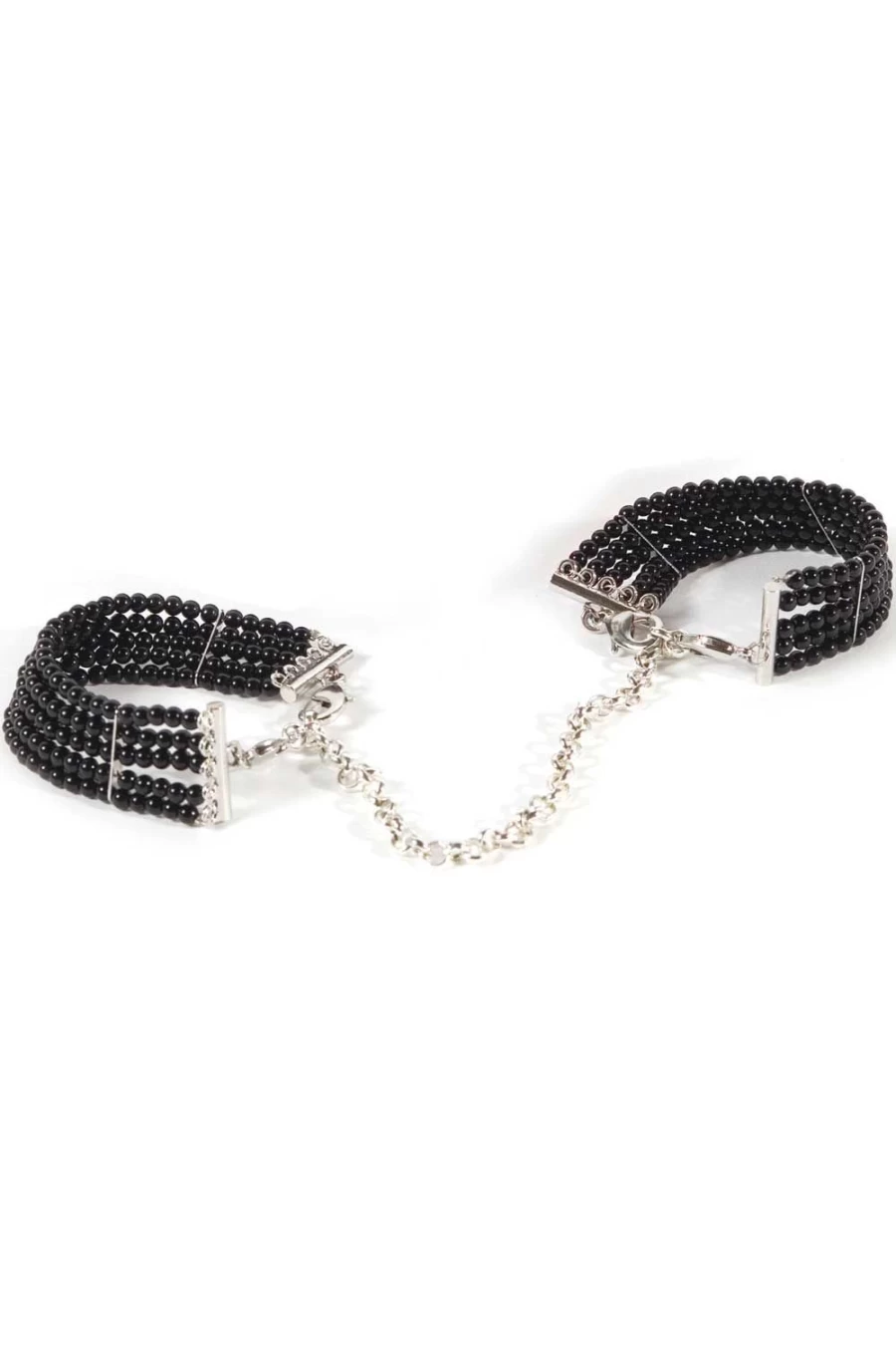 Bijoux Indiscrets Black Plaisir Nacre Cuffs - Elegant Pearl Bracelet
