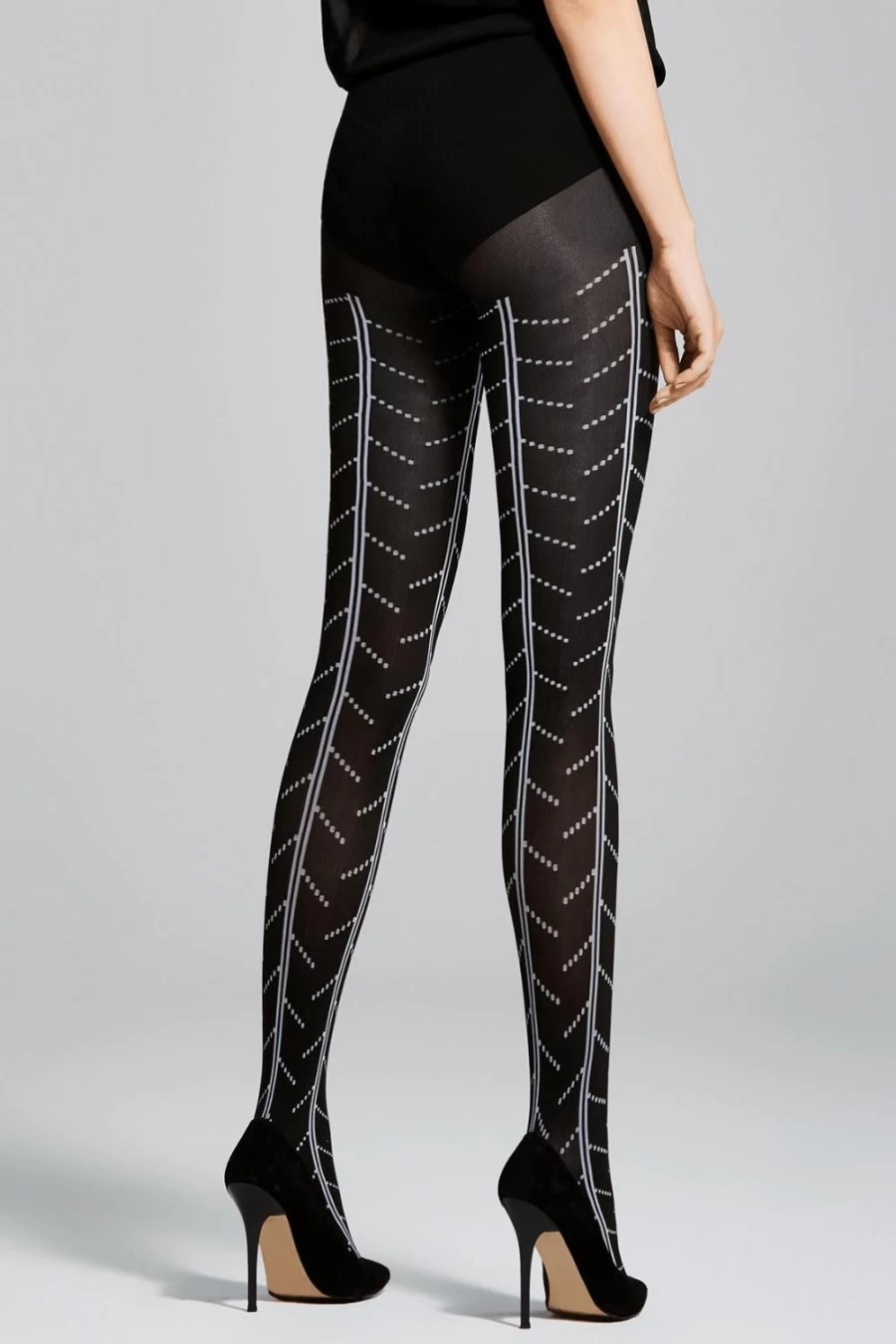 FiORE Black/White 60 Denier Julia Style Tights - Elegant & Comfortable Women's Tights