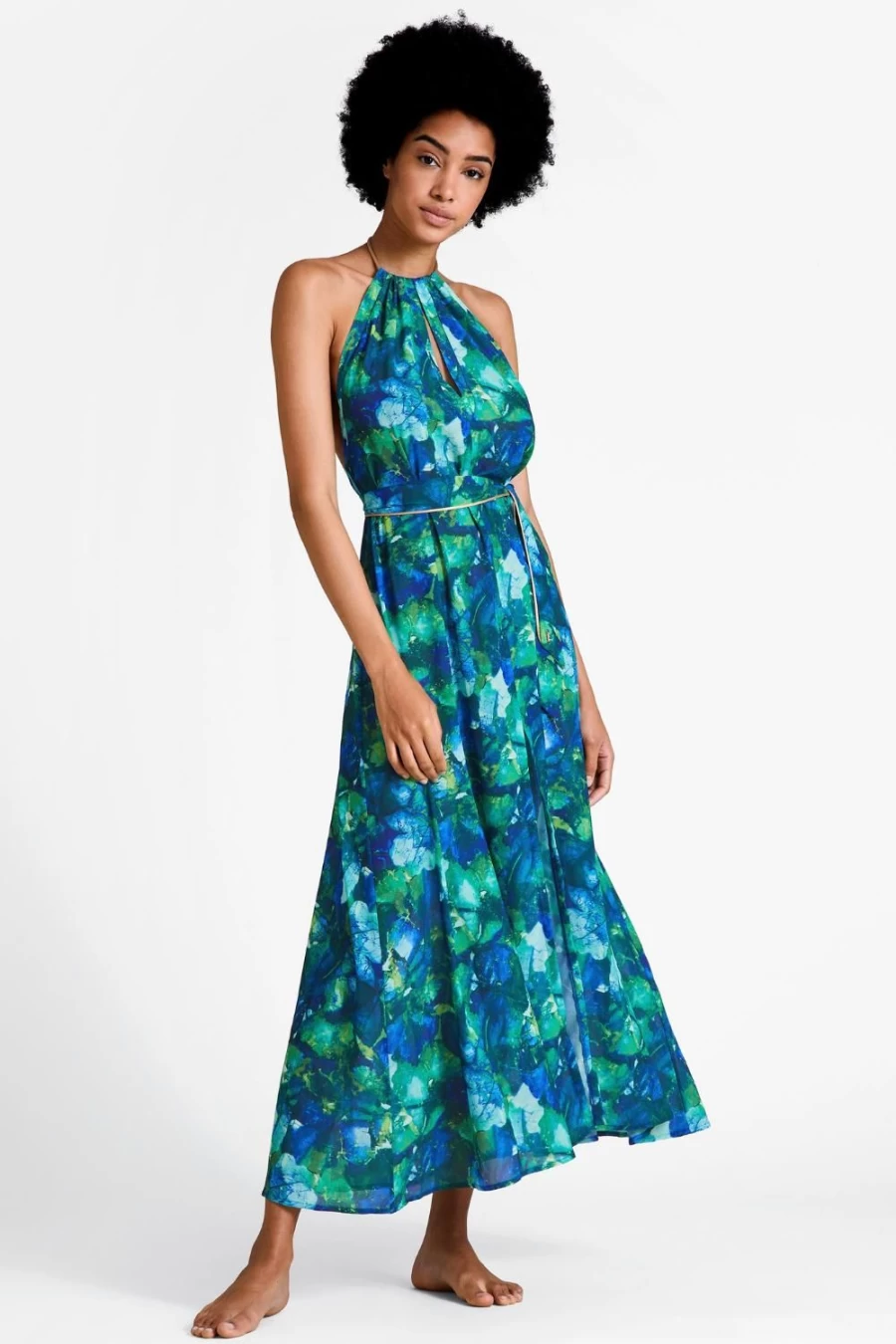 Aubade Peinture Halterneck Maxi Dress - Elegant Beach Paradise Summer Gown