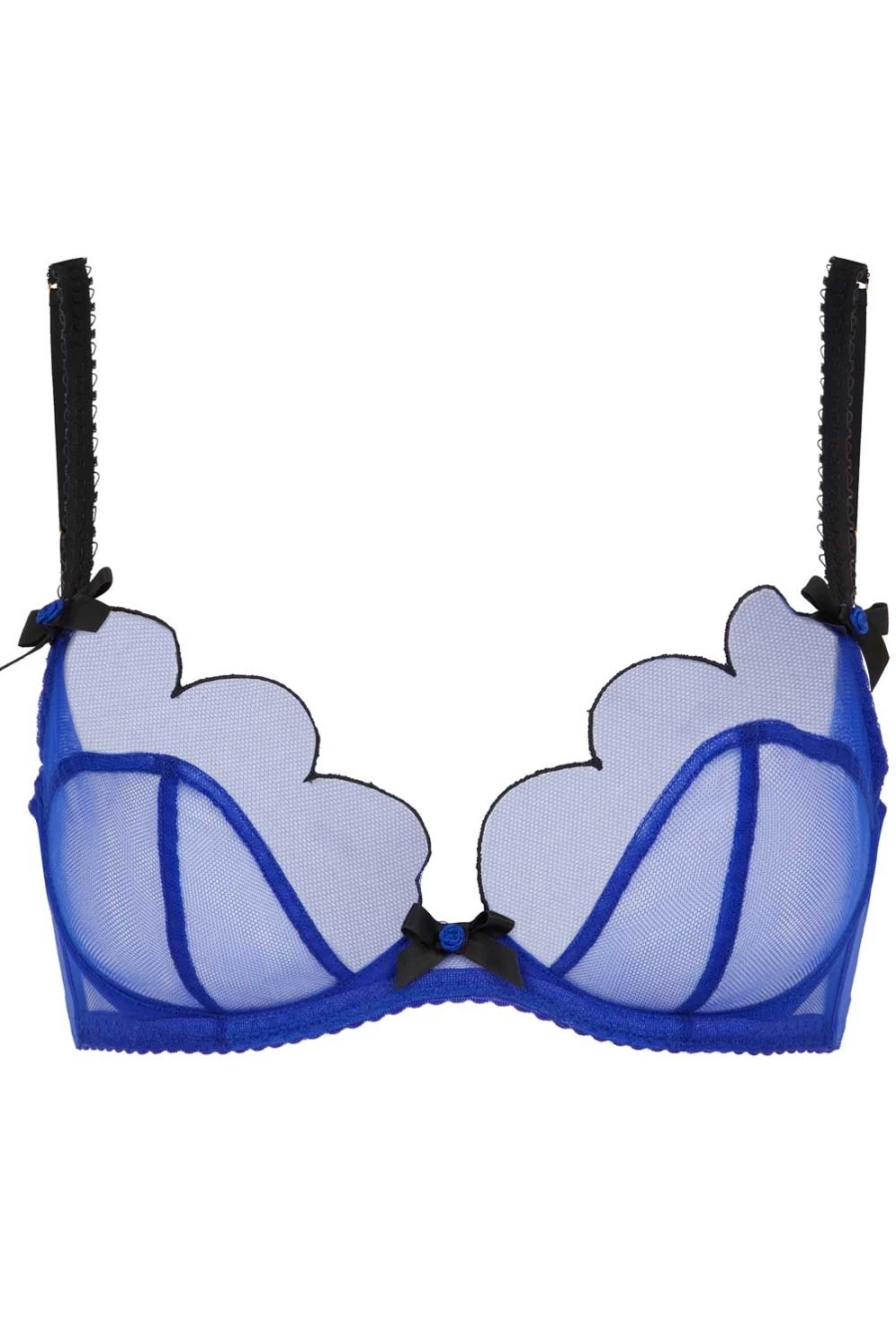Agent Provocateur Lorna Plunge Underwired Bra - Blue & Black Lace Lingerie for Women