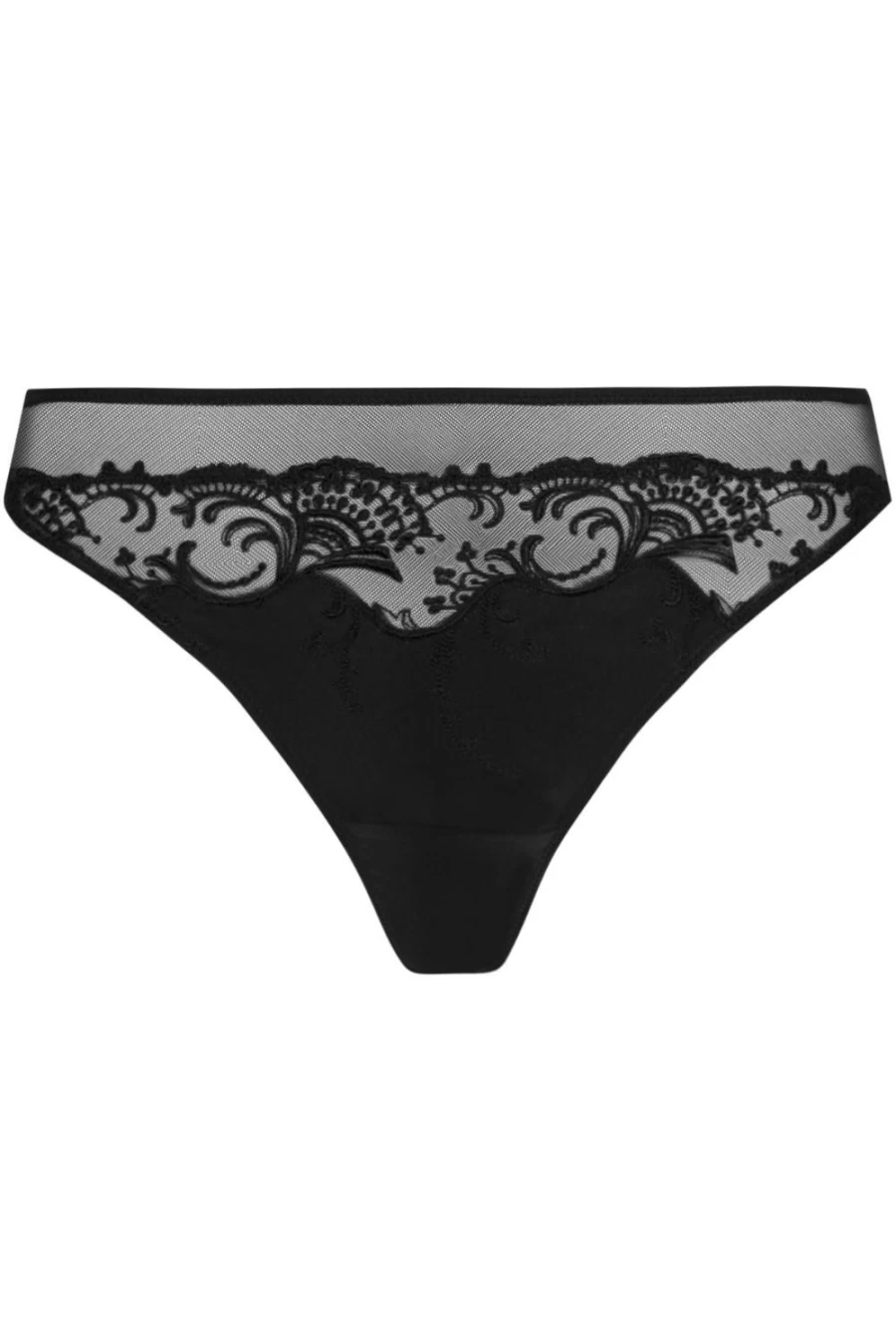 Lise Charmel Splendeur Soie Black Thong - Luxurious Silk Underwear for Women