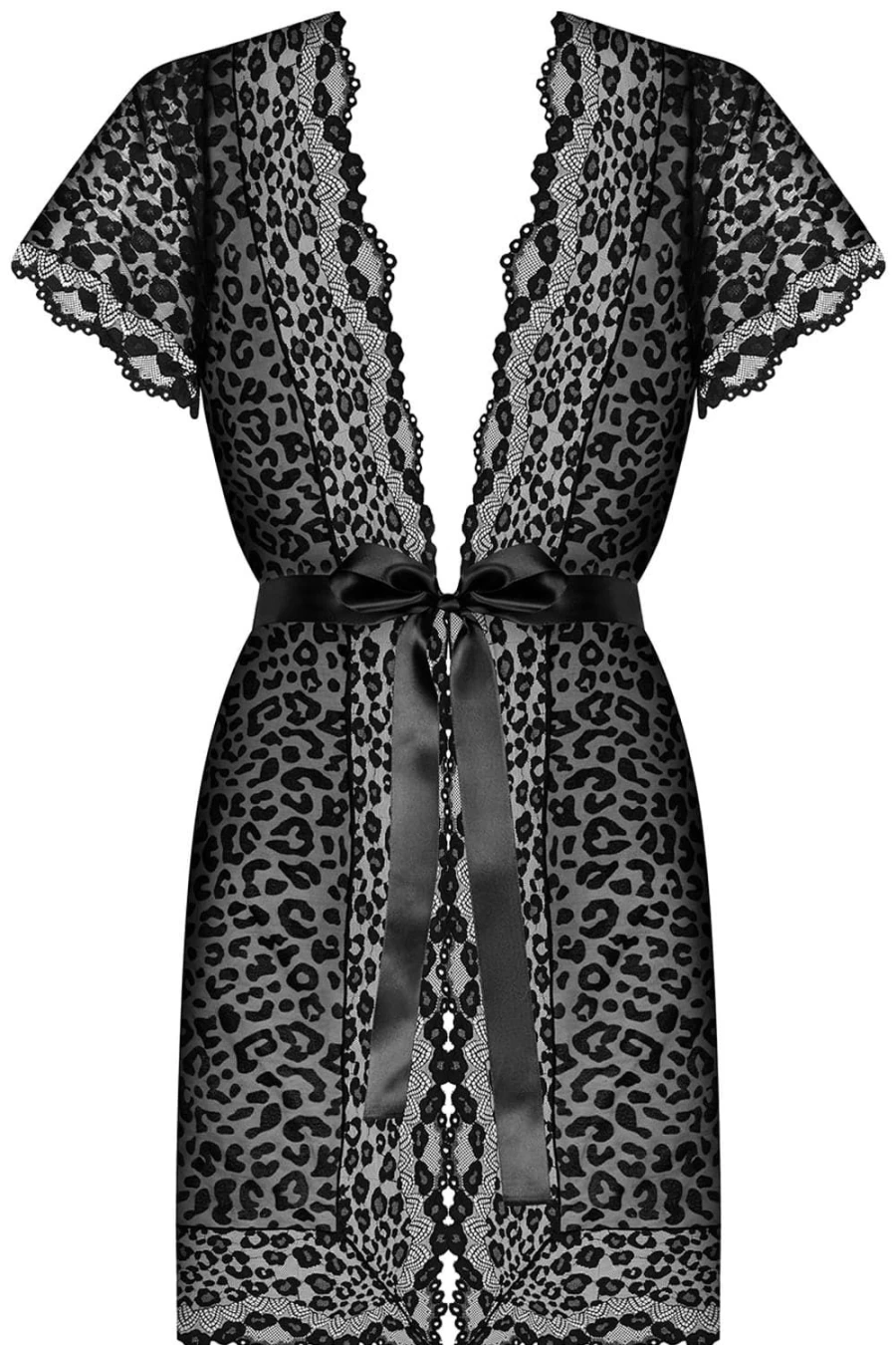 Obsessive Black Guilly Robe Women's Size L-XL (UK 12-14) Elegant Long Sleeve Dress
