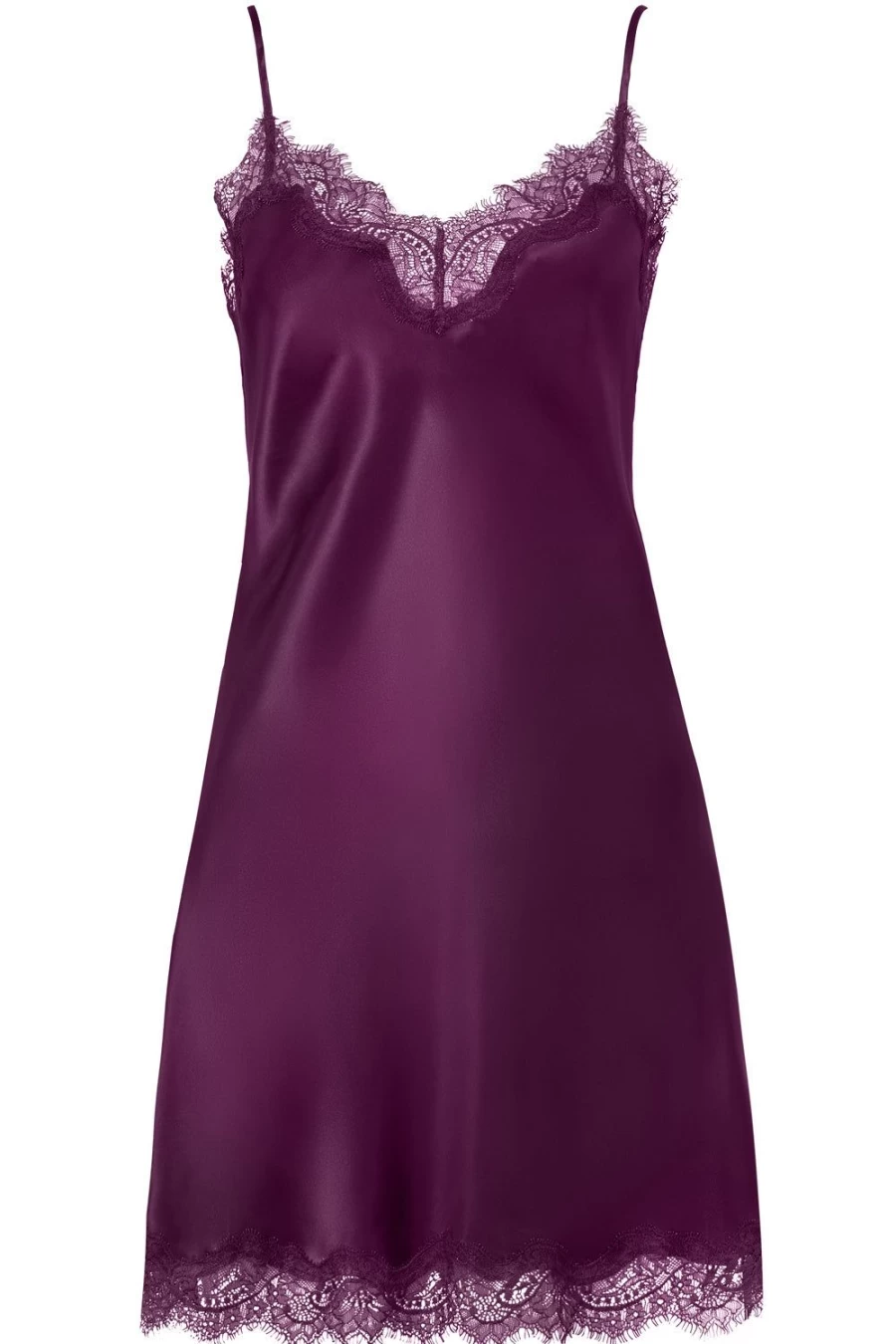 "Sainted Sisters Scarlett Silk Chemise - Luxurious Blackberry Lingerie for Women"