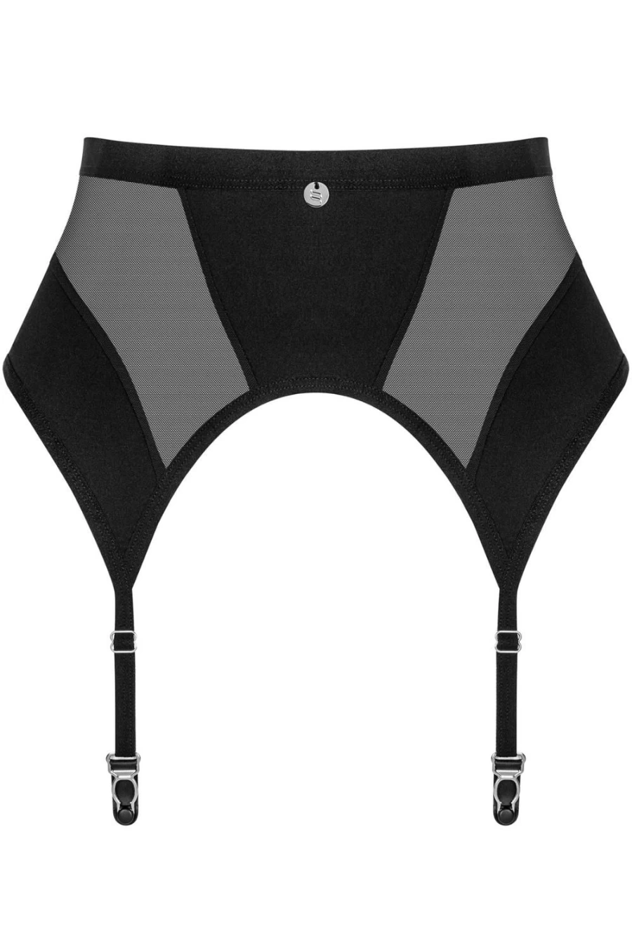 Obsessive Black Chic Amoria Suspender Belt for Women - Stylish Lingerie Garter Belt