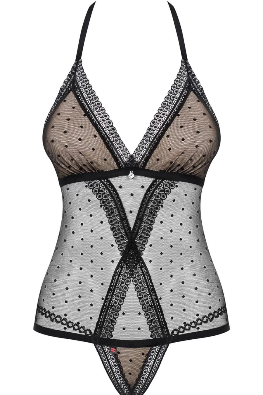 Obsessive Black Thong Body Lingerie - Size L-XL (UK 12-14) - Comfortable & Stylish Women's Underwear