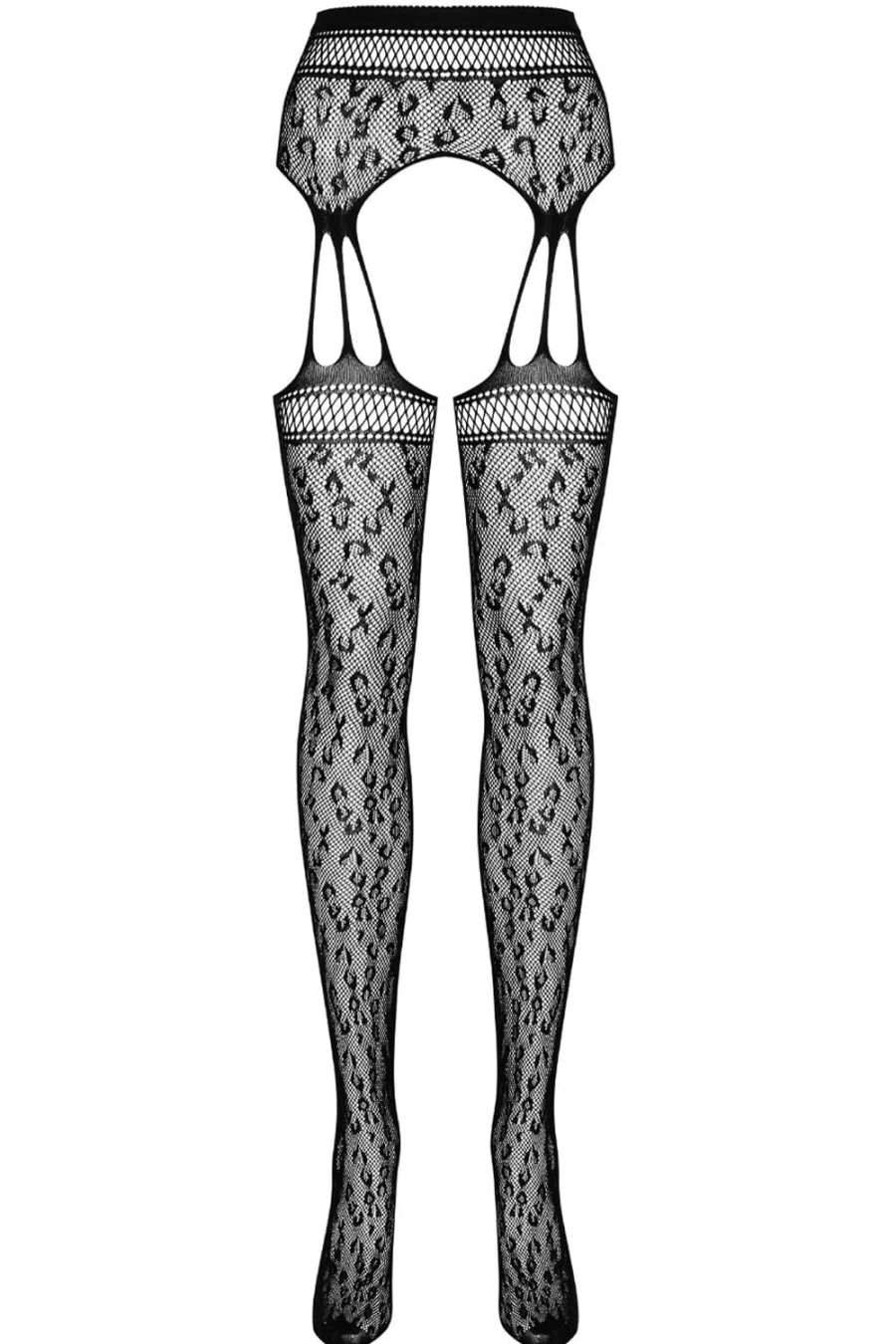 Obsessive S817 Black Garter Tights for Women - Stylish & Comfortable Hold-Ups