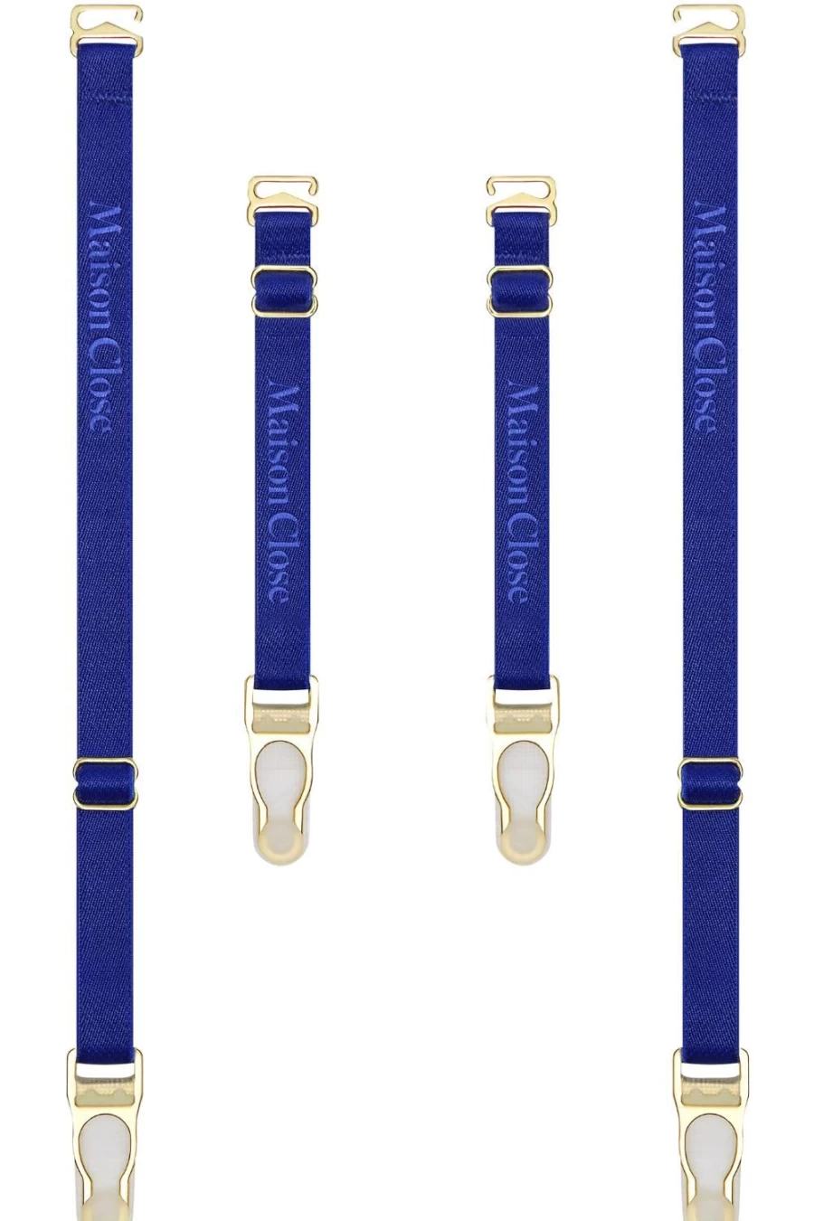 Maison Close Neon Blue Signature Suspender Straps for Stylish Outfits
