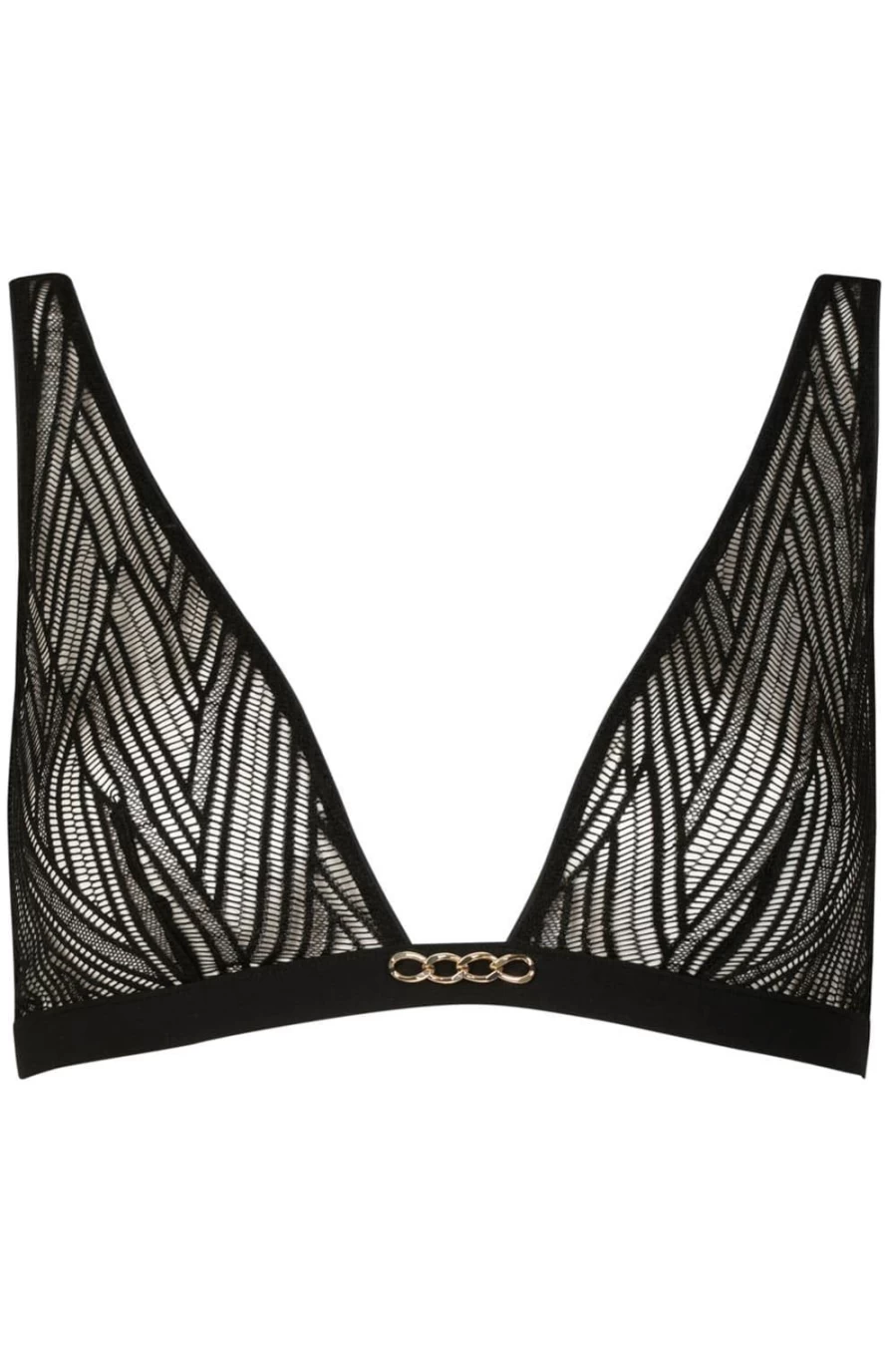 Atelier Amour Black Onde Sensuelle Triangle Bra - Lace Bralette Women's Underwear