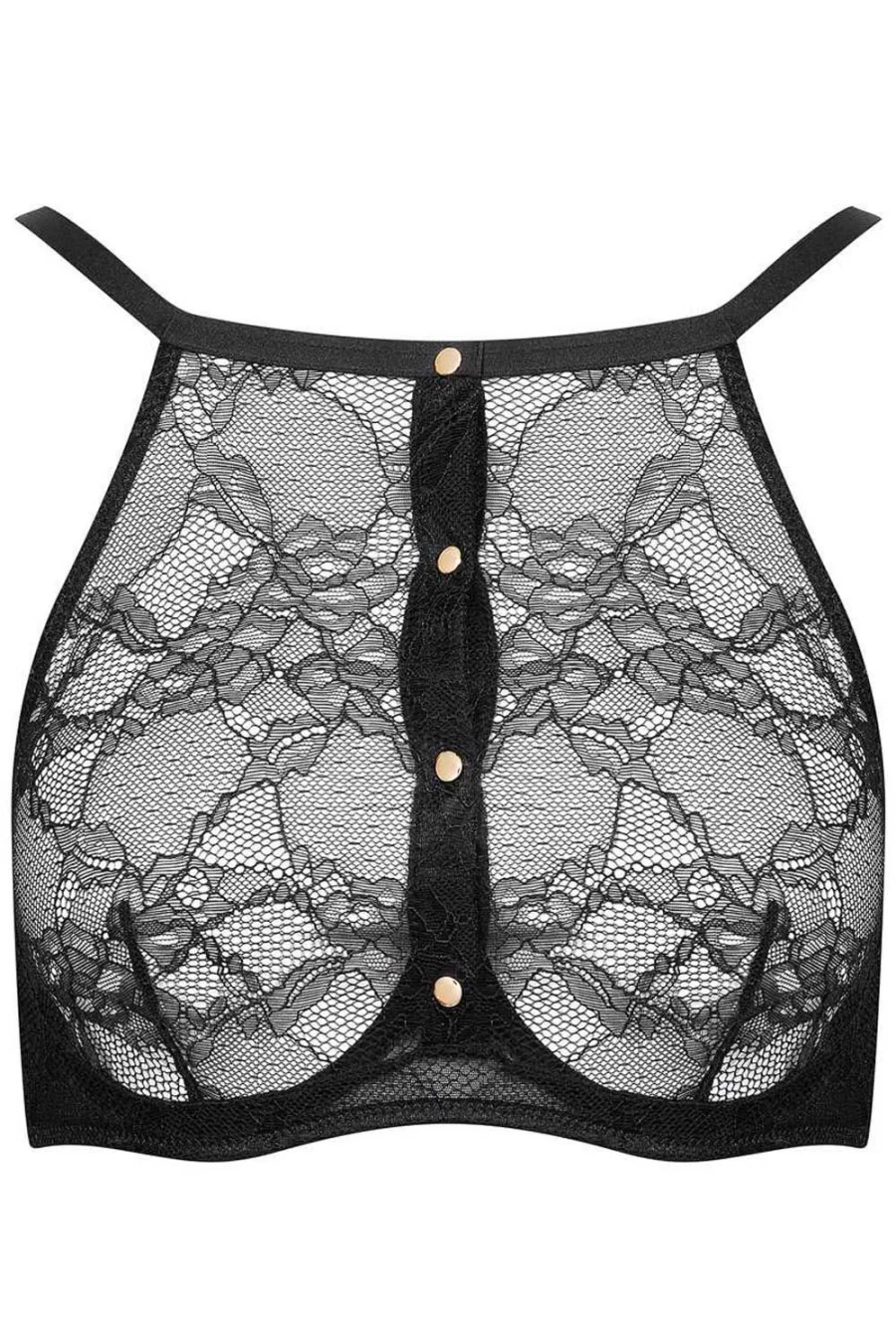"Maison Close Black Openable Magnetic Wire Bra - Stylish & Adjustable Lingerie"