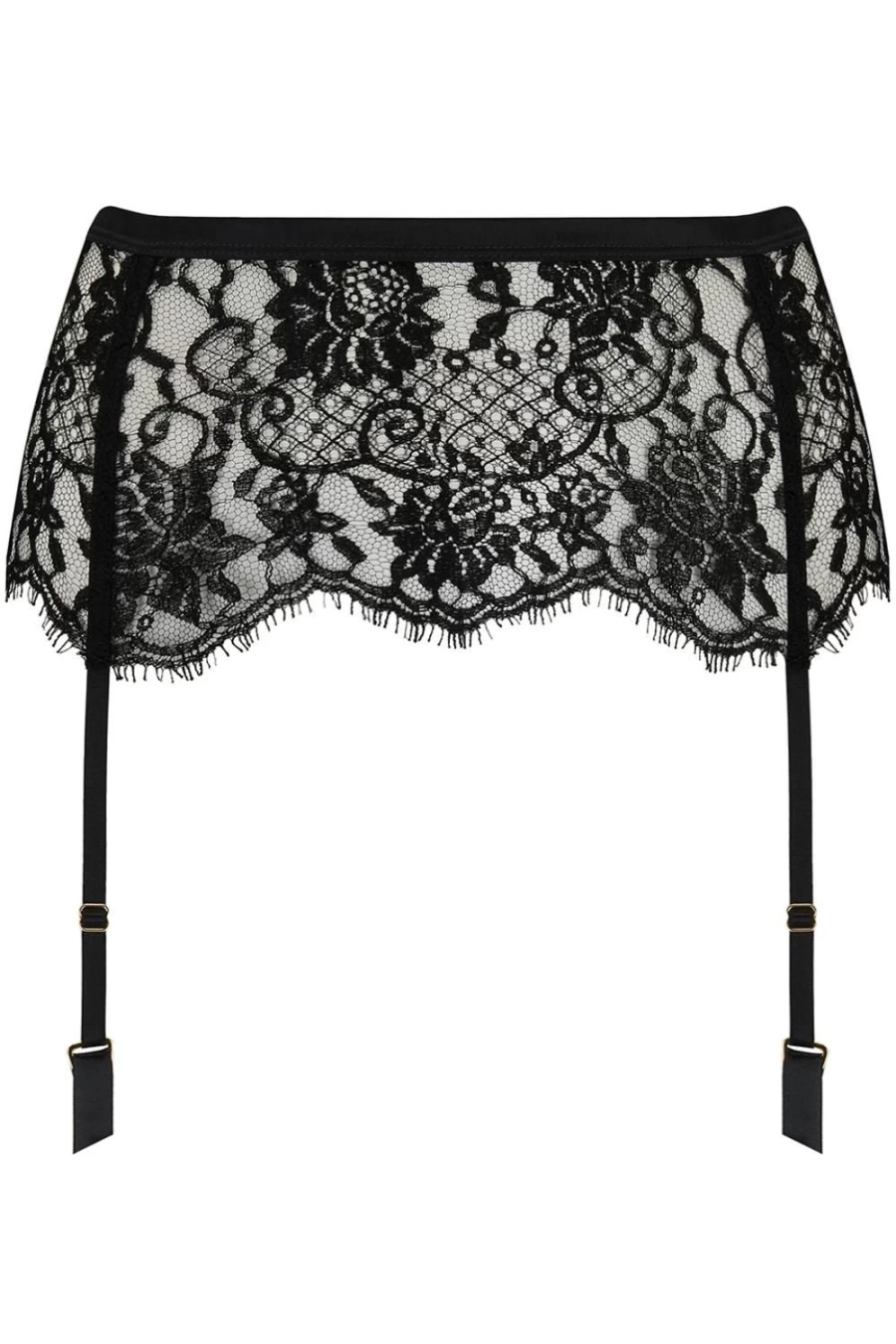 Coco de Mer Black Hera Suspender Lingerie - Elegant & Seductive Design