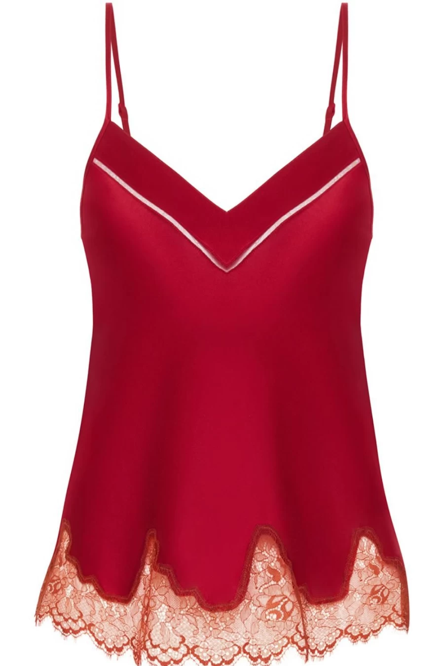Simone Pérèle Nocturne Silk Camisole in Tanga Red - Luxurious Women's Sleepwear