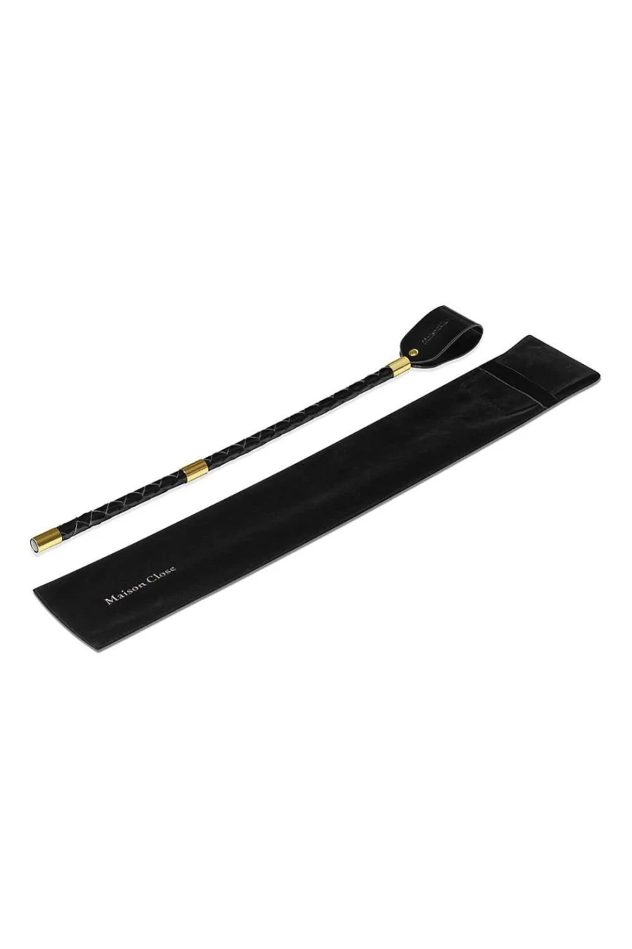 Maison Close Black Les Fetiches Spanking Crop - Premium Leather Riding Crop for Adults