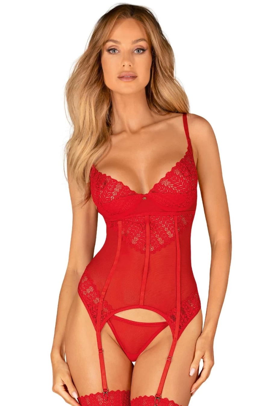 Obsessive Red Corset & Thong Set - Ingridia Style Lingerie