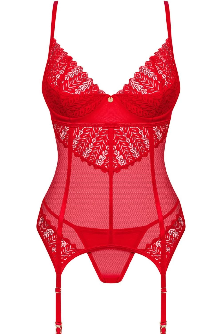 Obsessive Red Corset & Thong Set - Ingridia Style Lingerie
