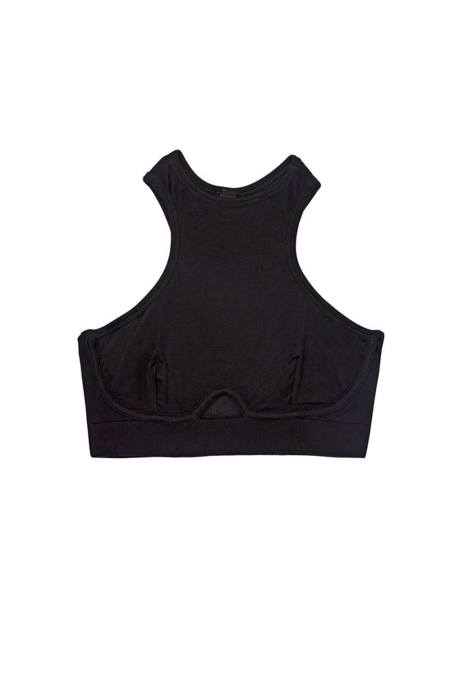 Else Women's Black Halter Bra - Soft Cup Base Layer Lingerie, Size L (UK 14)
