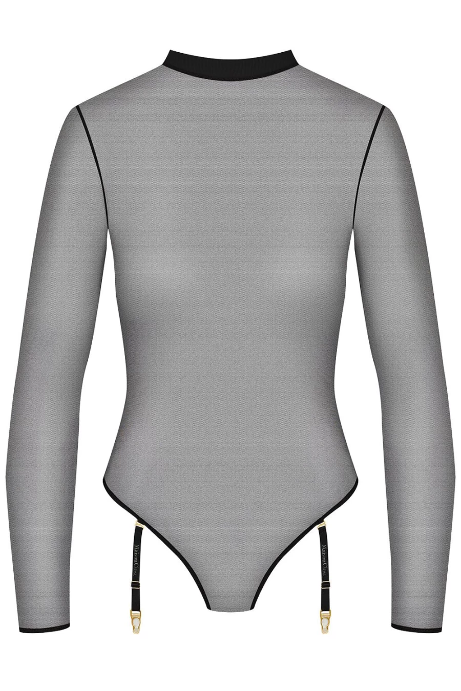 Maison Close Black Long Sleeved Thong Bodysuit - Elegant Lingerie Piece