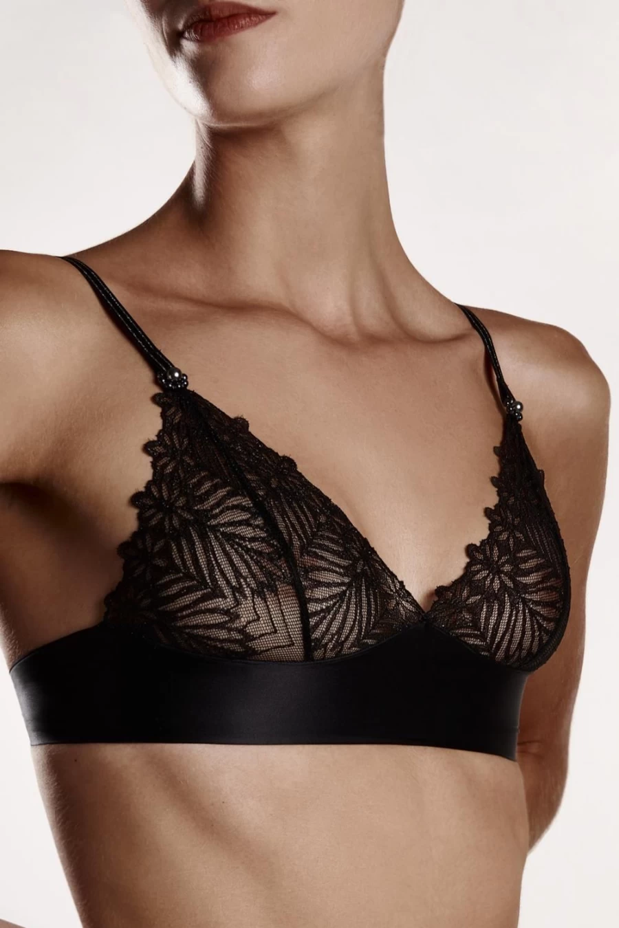 Bracli Destinos Black Triangle Bra - Sexy Dark Lace Bralette for Women