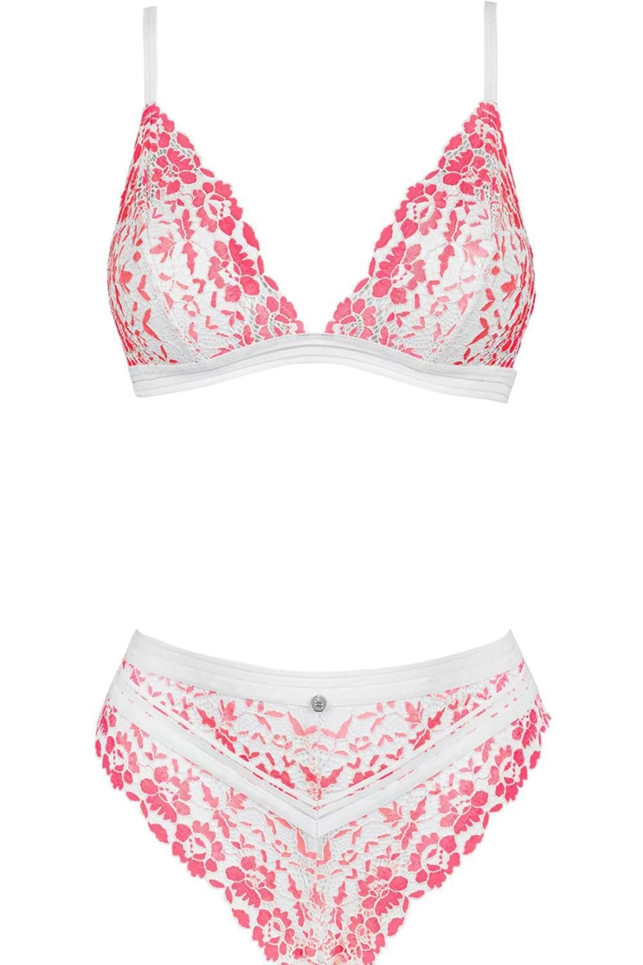 Obsessive Pink Lace Bloomys Bra & Brief Set - Women's Sexy Lingerie