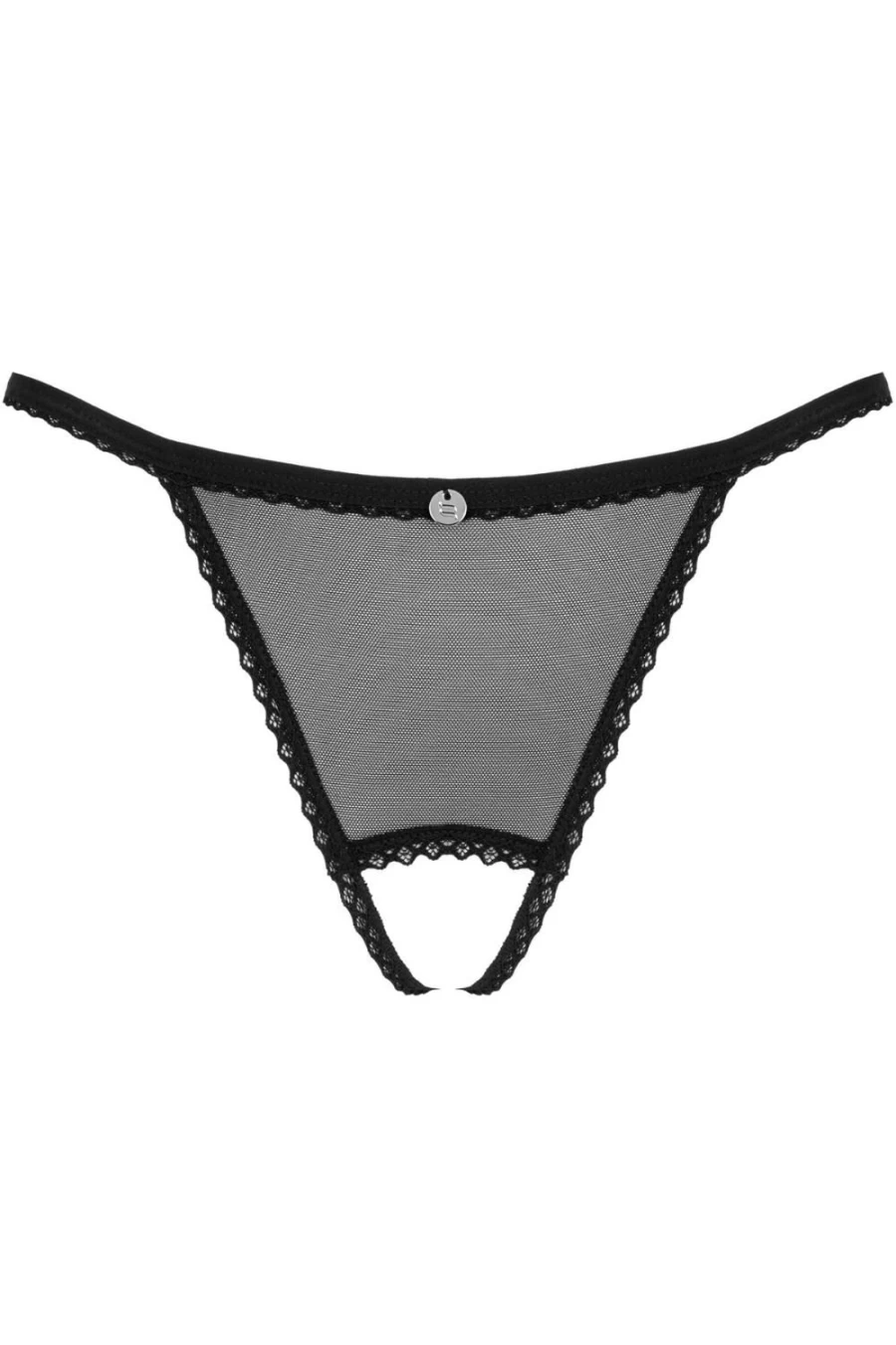 Obsessive Celia Noir Black Crotchless Thong Lingerie for Women