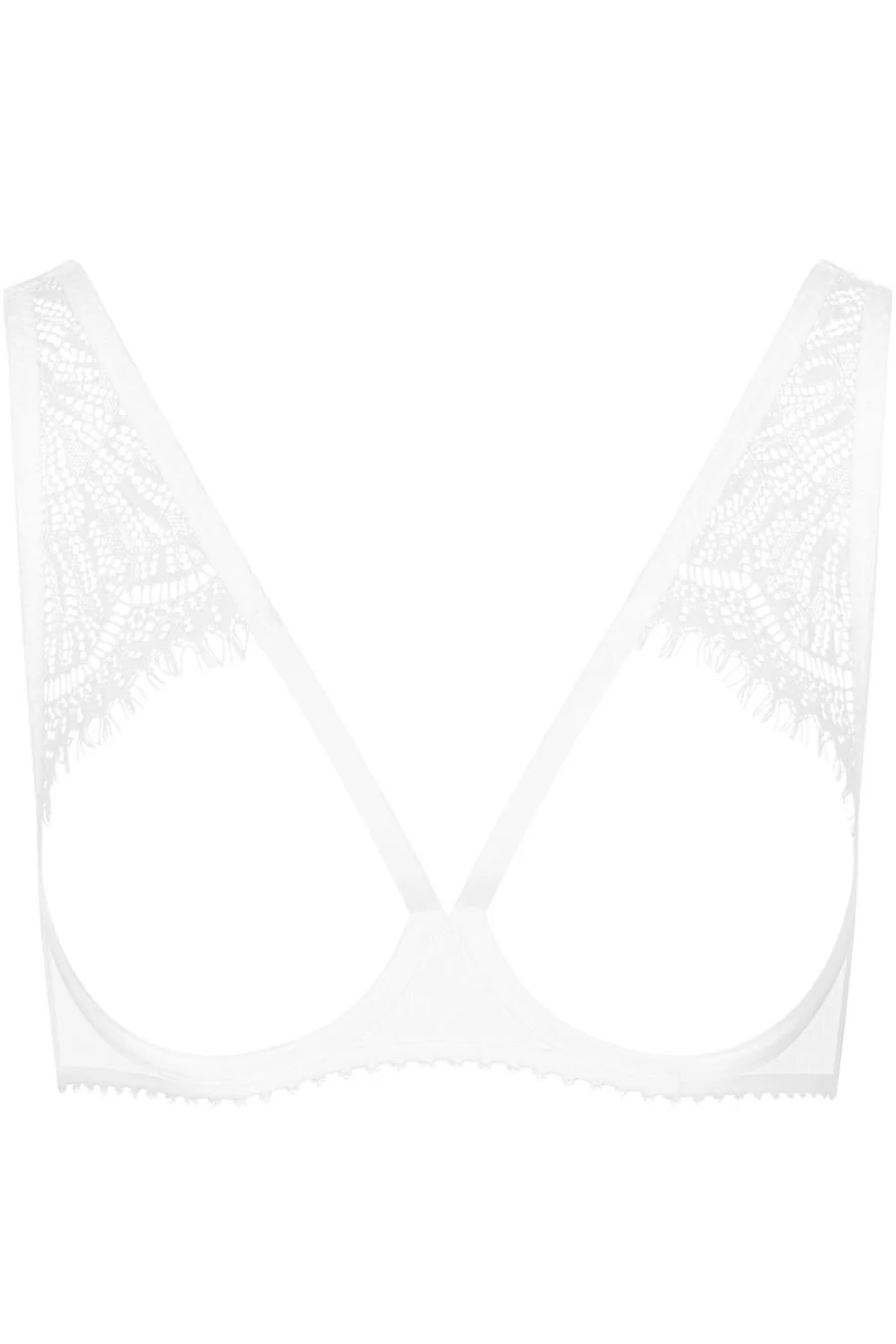 Maison Close Accroche Coeur White Open Wired Bra - Lace Lingerie & Comfort Fit