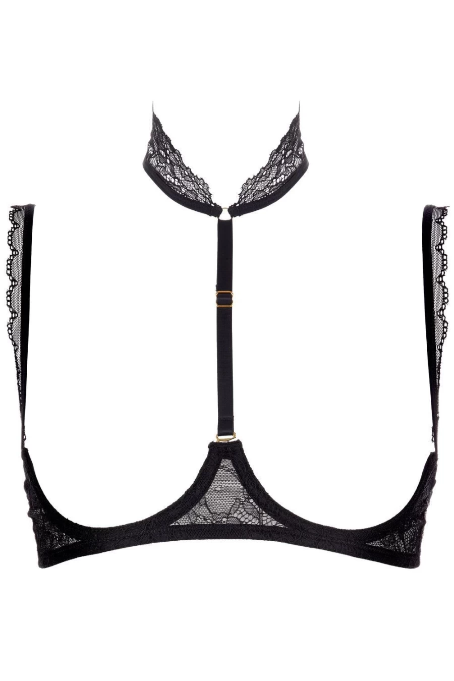 Maison Close Black Lace Naked Breast Bra - Sensual Sheer Underwear