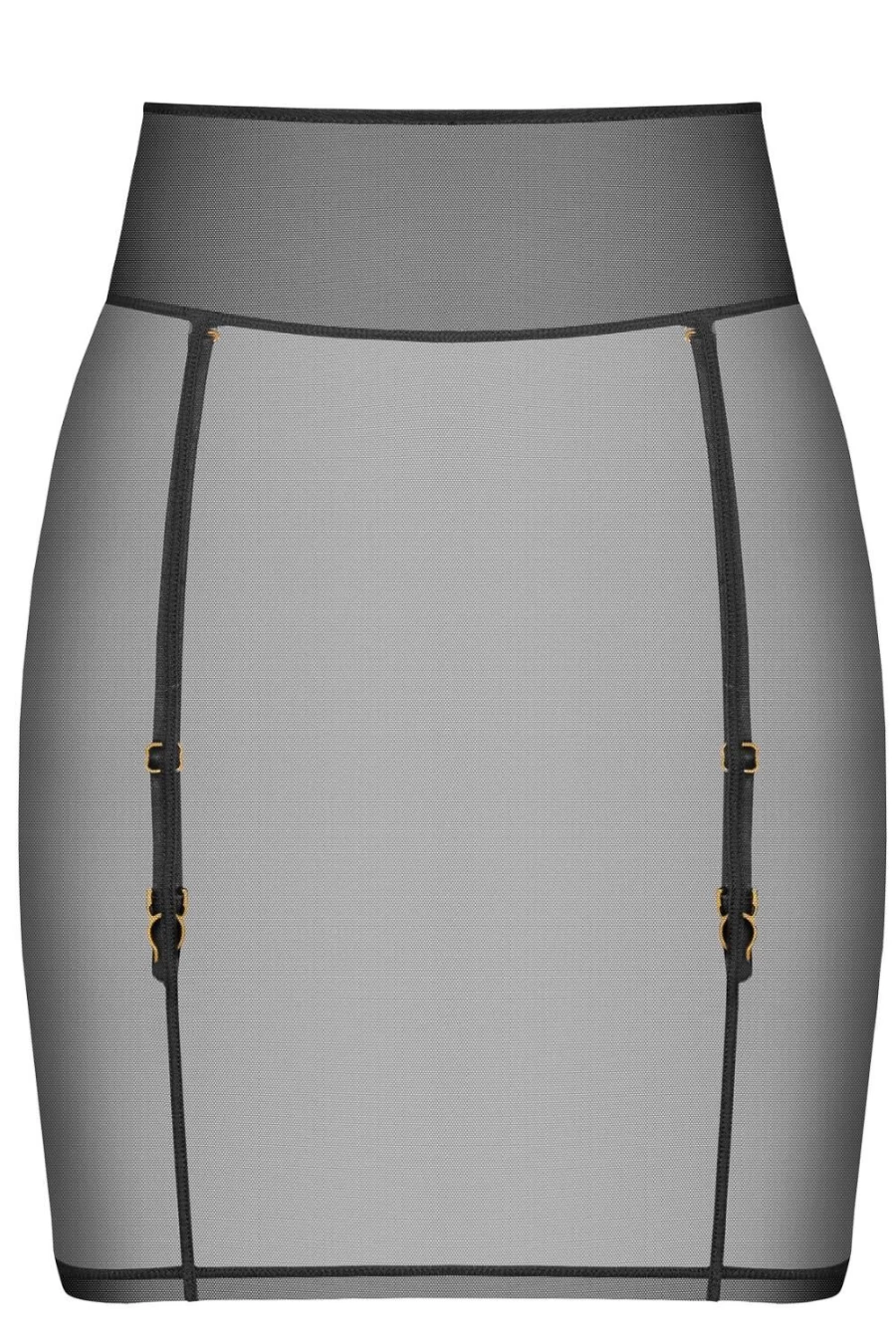 Maison Close Black L'Amoureuse Mini Skirt with Suspenders - Stylish Suspender Skirt for Women