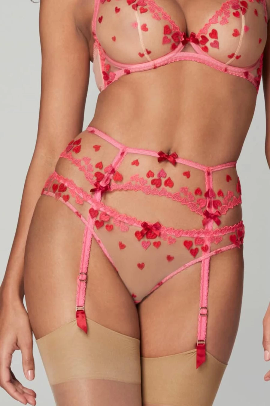 Agent Provocateur Pink Cupid Suspender - Sexy Lingerie Garter Belt for Women
