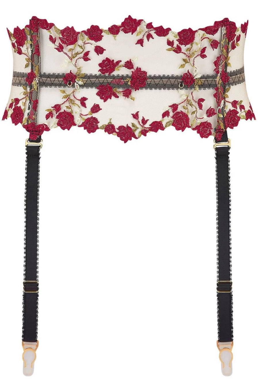 Edge o' Beyond Charlotte En Rouge Brilliant Waspie Corset in Red Rose