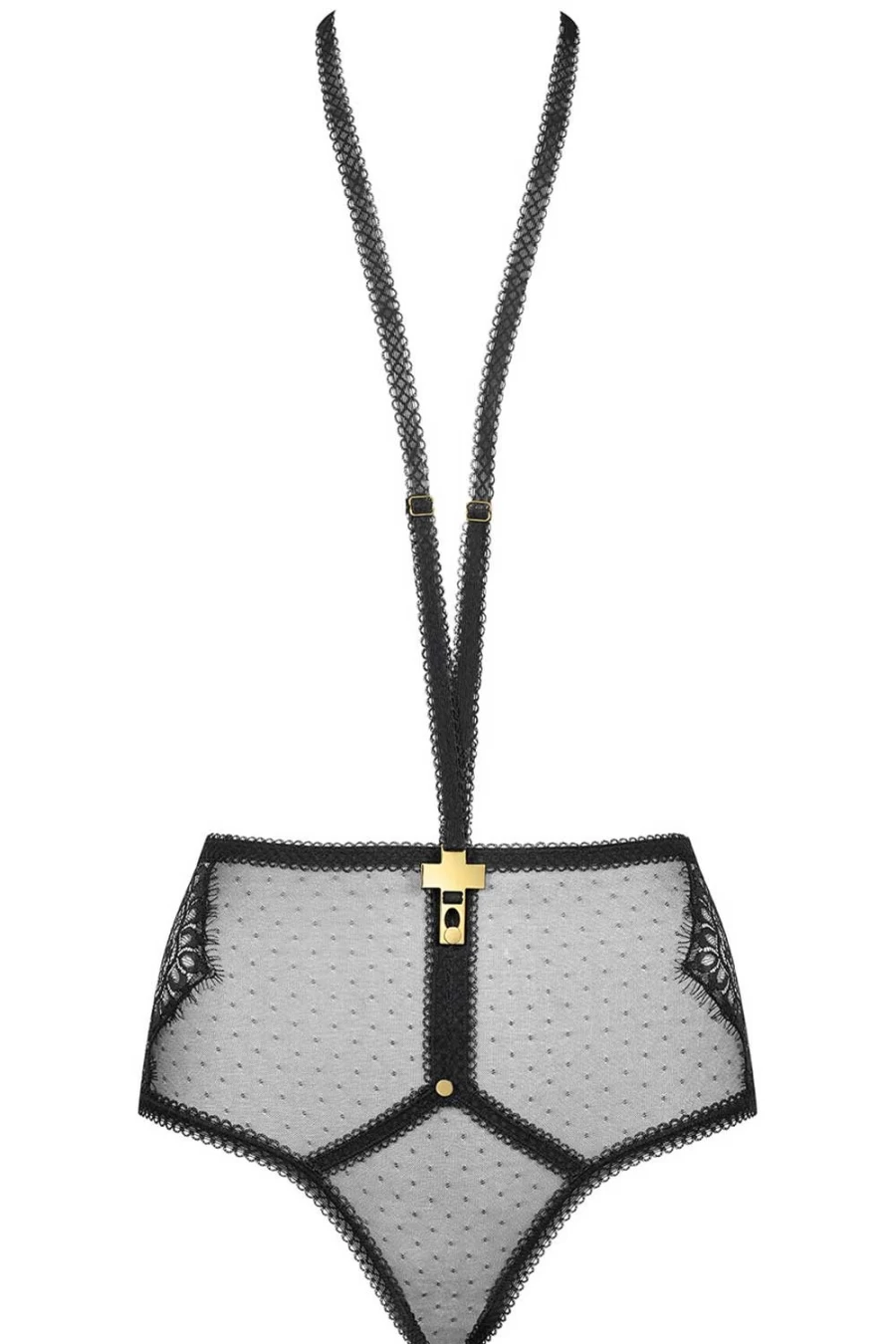 "Maison Close Black Divine Harness Brief - Luxury Lingerie Inspiration"