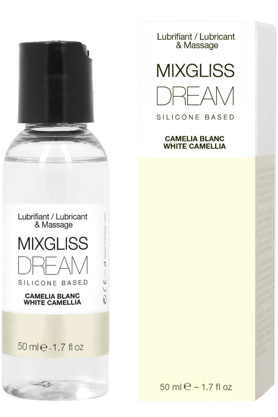 MIXGLISS White Camelia Silicone-Based Lubricant & Massage Oil – 50ml Hydrating Personal Moisturizer for Smooth Skin