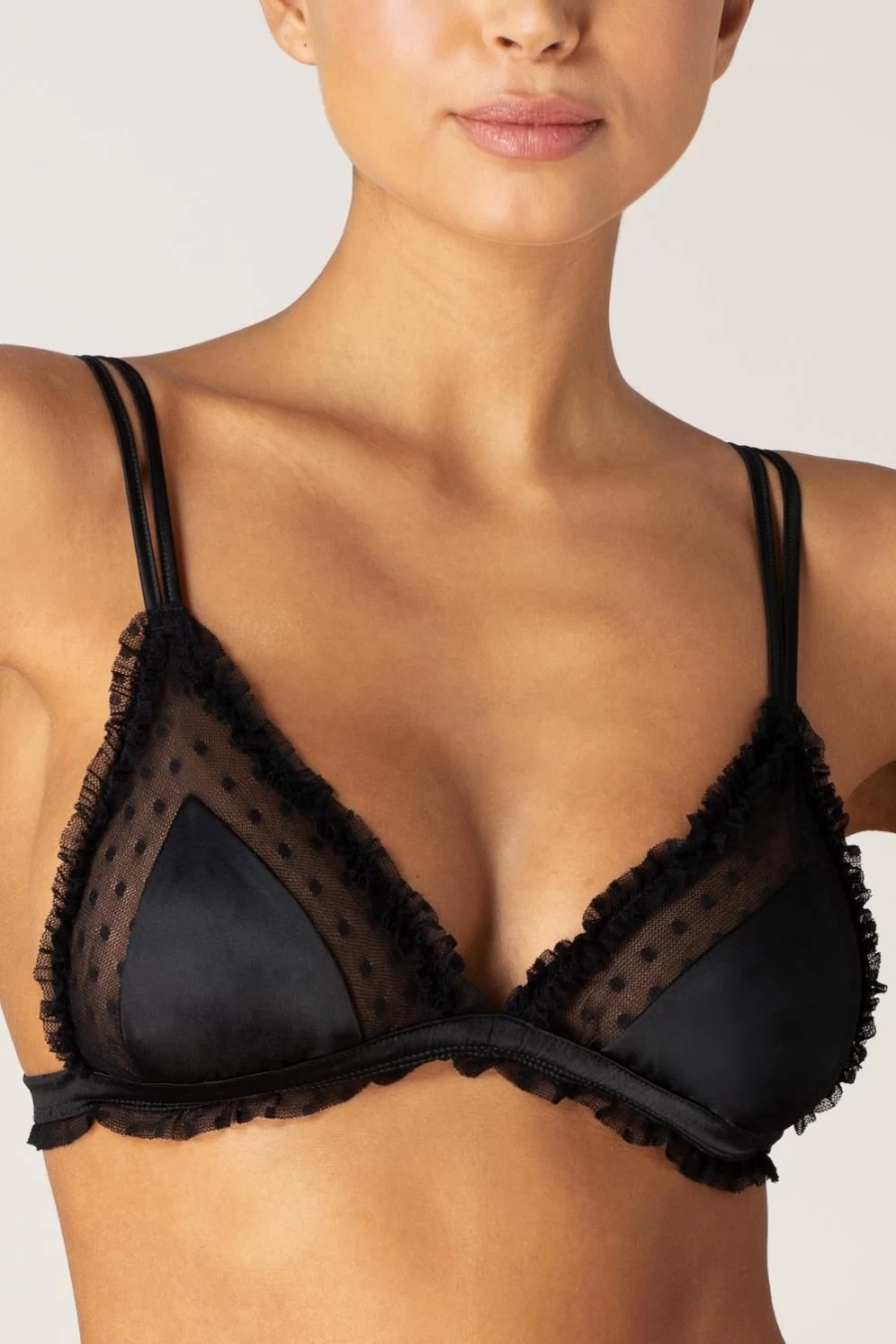 Coco de Mer Muse Sadie Triangle Bra in Black - Size L (UK 12-14)