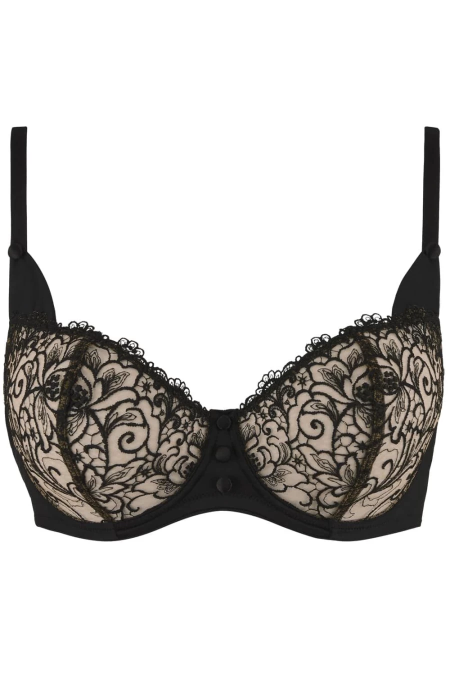 Aubade Miss Karl Underwired Half Cup Bra in Black Tuxedo by Karl Lagerfeld