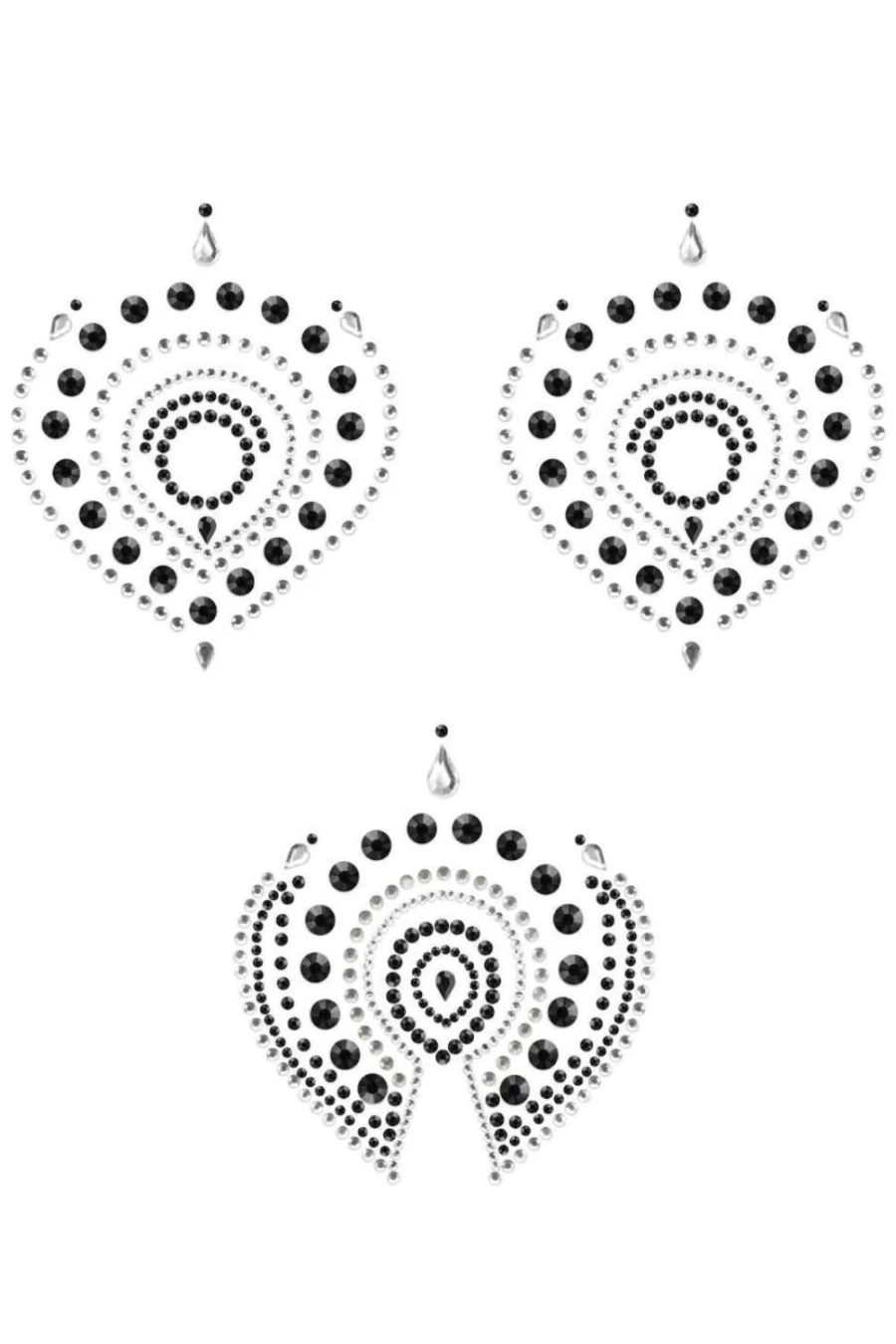 "Bijoux Indiscrets Black/Grey Rhinestone Body Jewelry – Flamboyant Decorations"