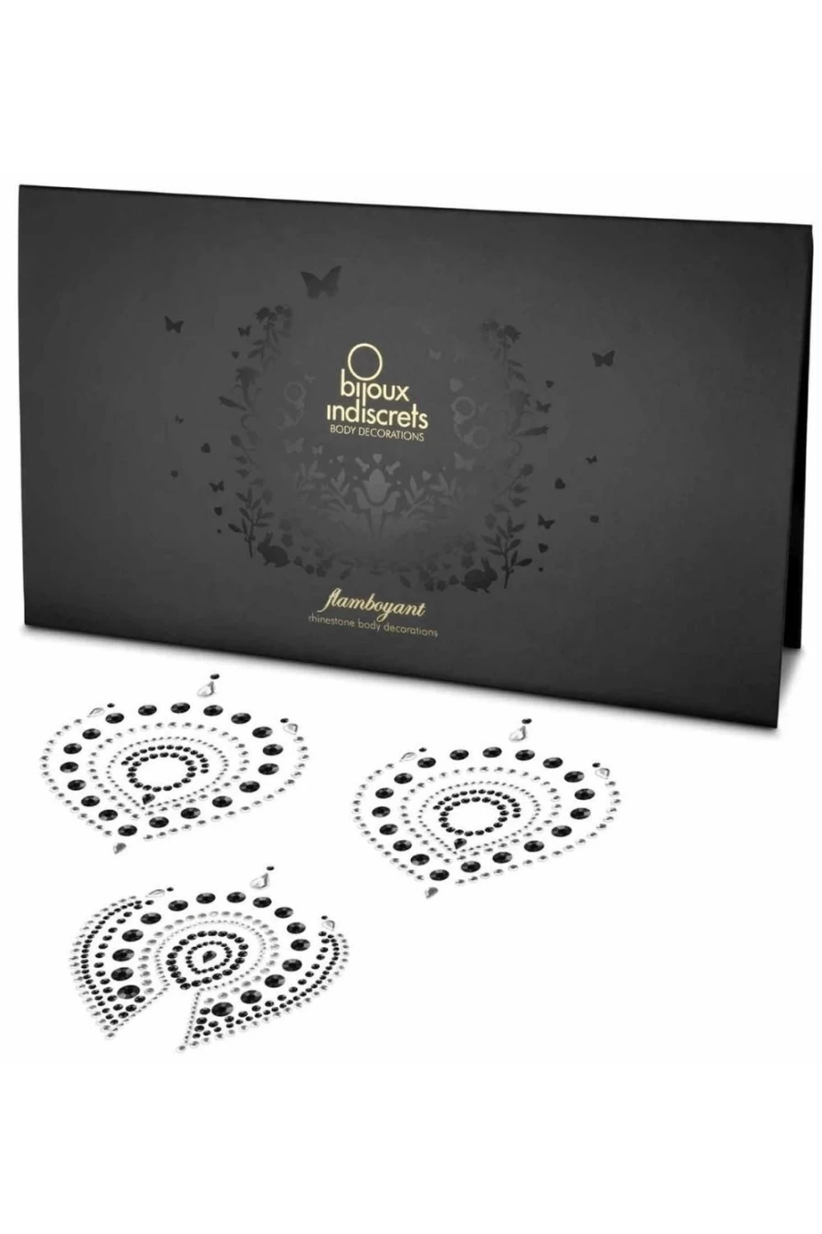 "Bijoux Indiscrets Black/Grey Rhinestone Body Jewelry – Flamboyant Decorations"
