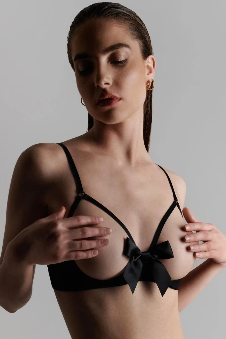 Maison Close Black Le Petit Secret Cupless Bra - Seductive Lingerie for Bold Style