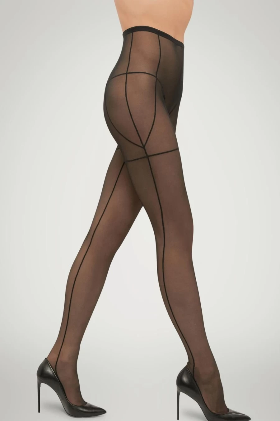 Wolford Black Tulle Tights - Elegant Sheer Hosiery for Women