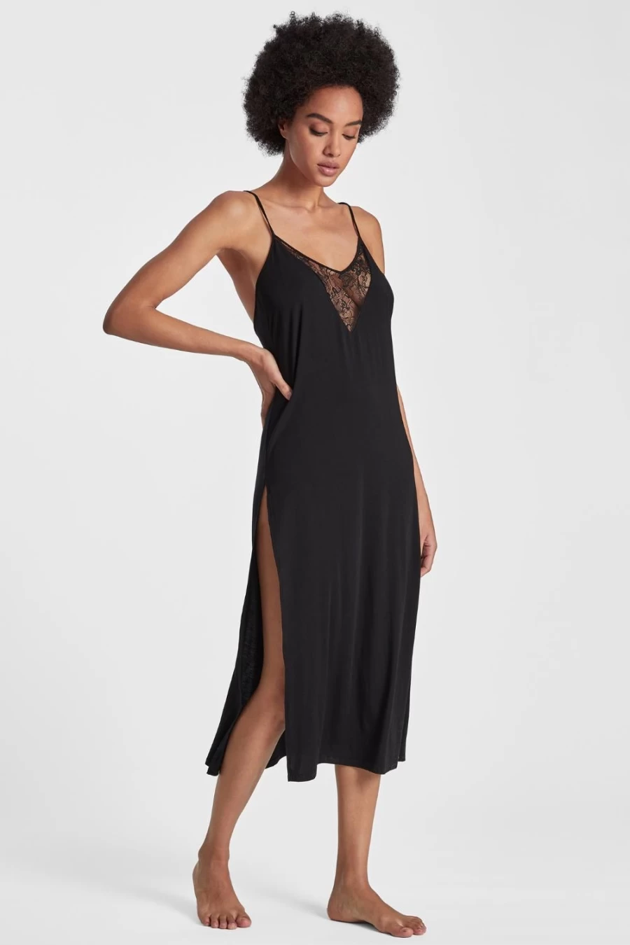 Aubade Black Lazy Days Long Nightie - Comfortable Sleepwear for Women