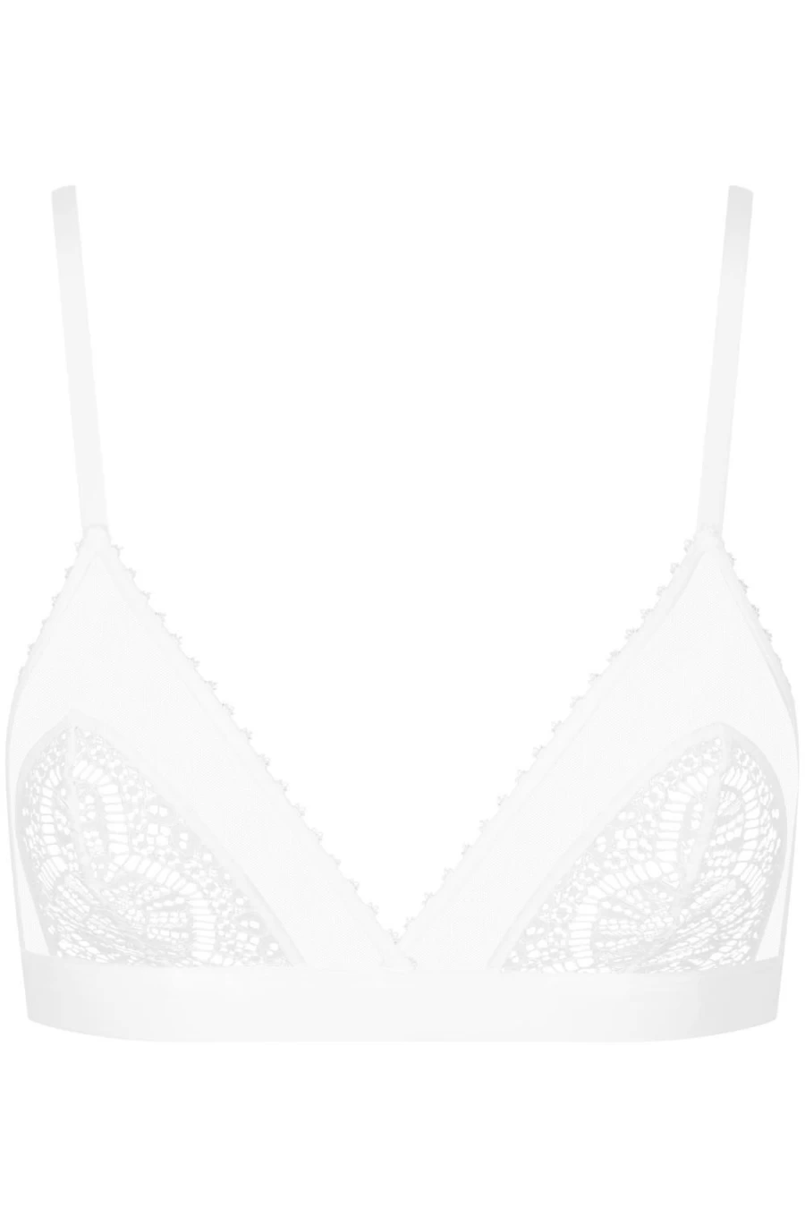 Maison Close White Accroche Coeur Triangle Lace Bra - Elegant & Comfortable Lingerie