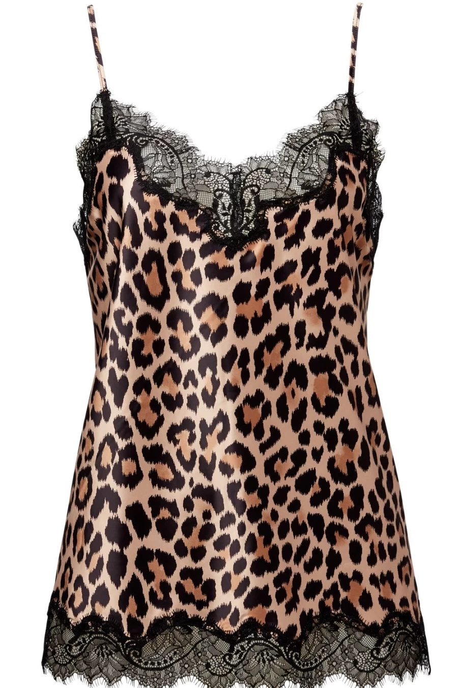 Sainted Sisters Scarlett Silk Camisole - Animal Print Black, Size XL (UK 16)