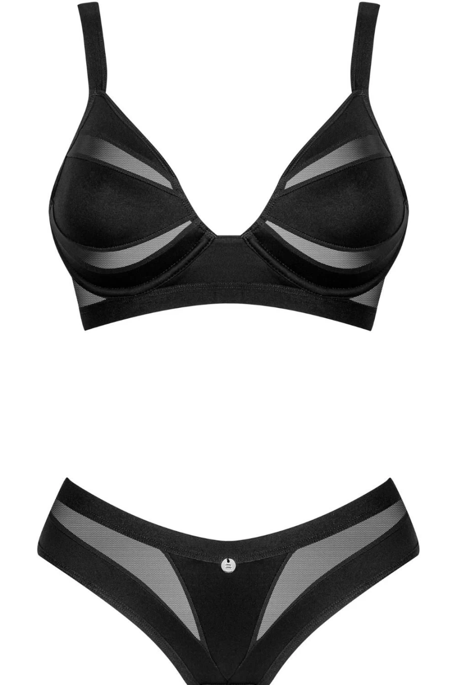 Obsessive Black Chic Amoria Underwire Bra and Brief Set - Lace Lingerie