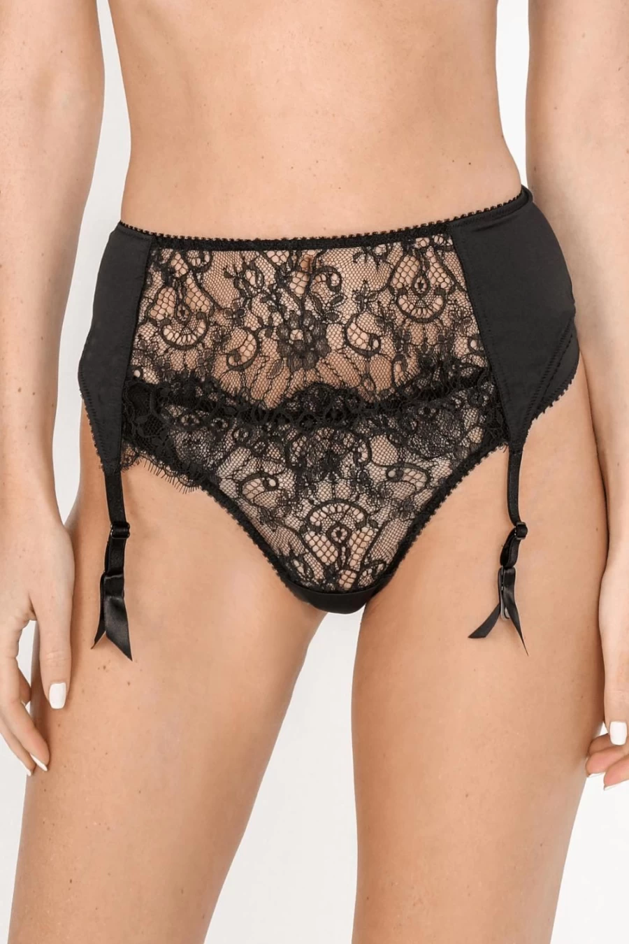 Jolidon Black French Connection Style Suspender Belt for Women