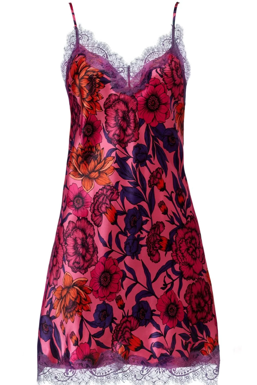Sainted Sisters Scarlett Silk Chemise - Sunset Flowers Lingerie for Women