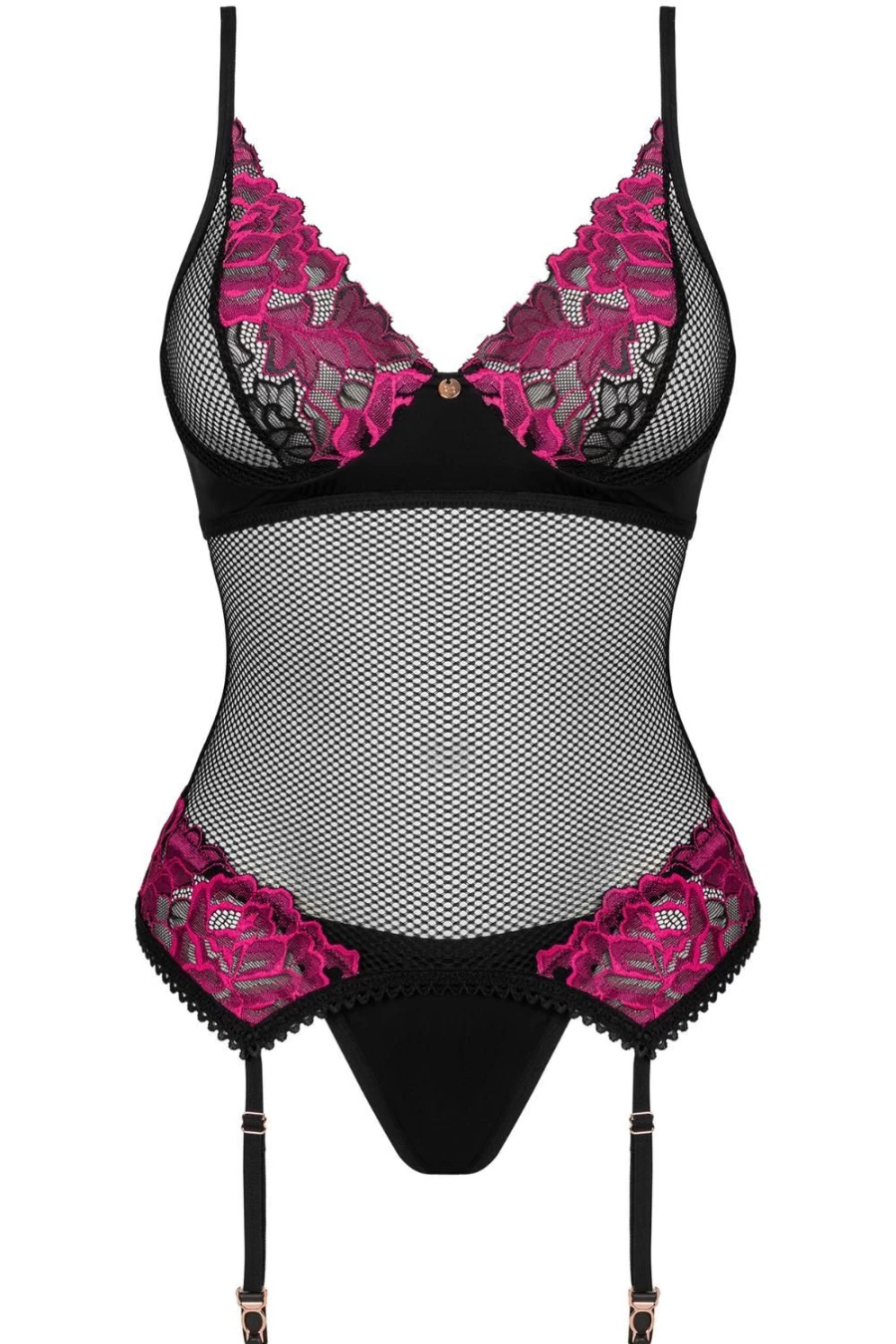 Obsessive Black Corset & Thong Set - Rosenty Lingerie