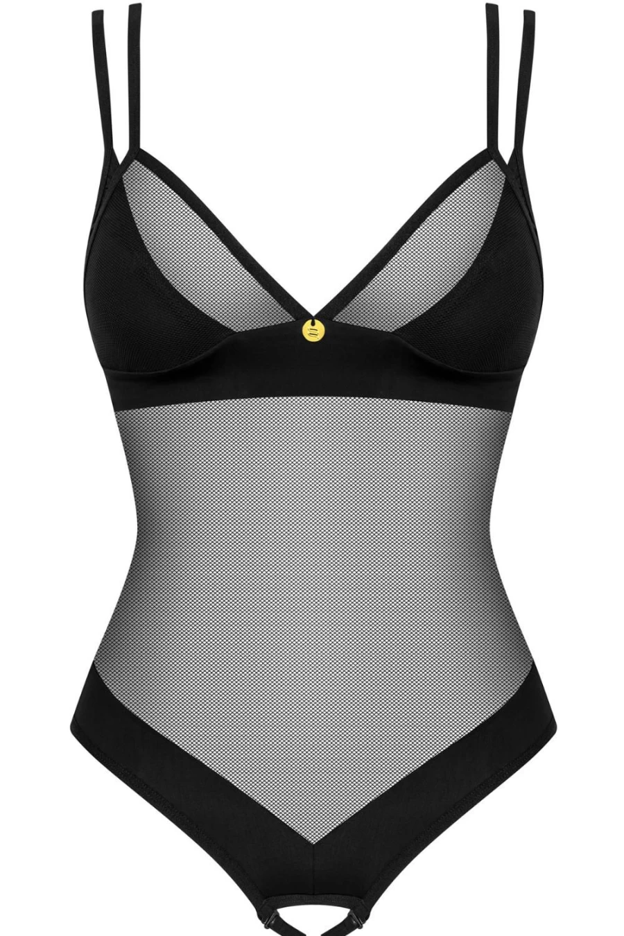Obsessive Black Nesari Crotchless Teddy Lingerie for Women