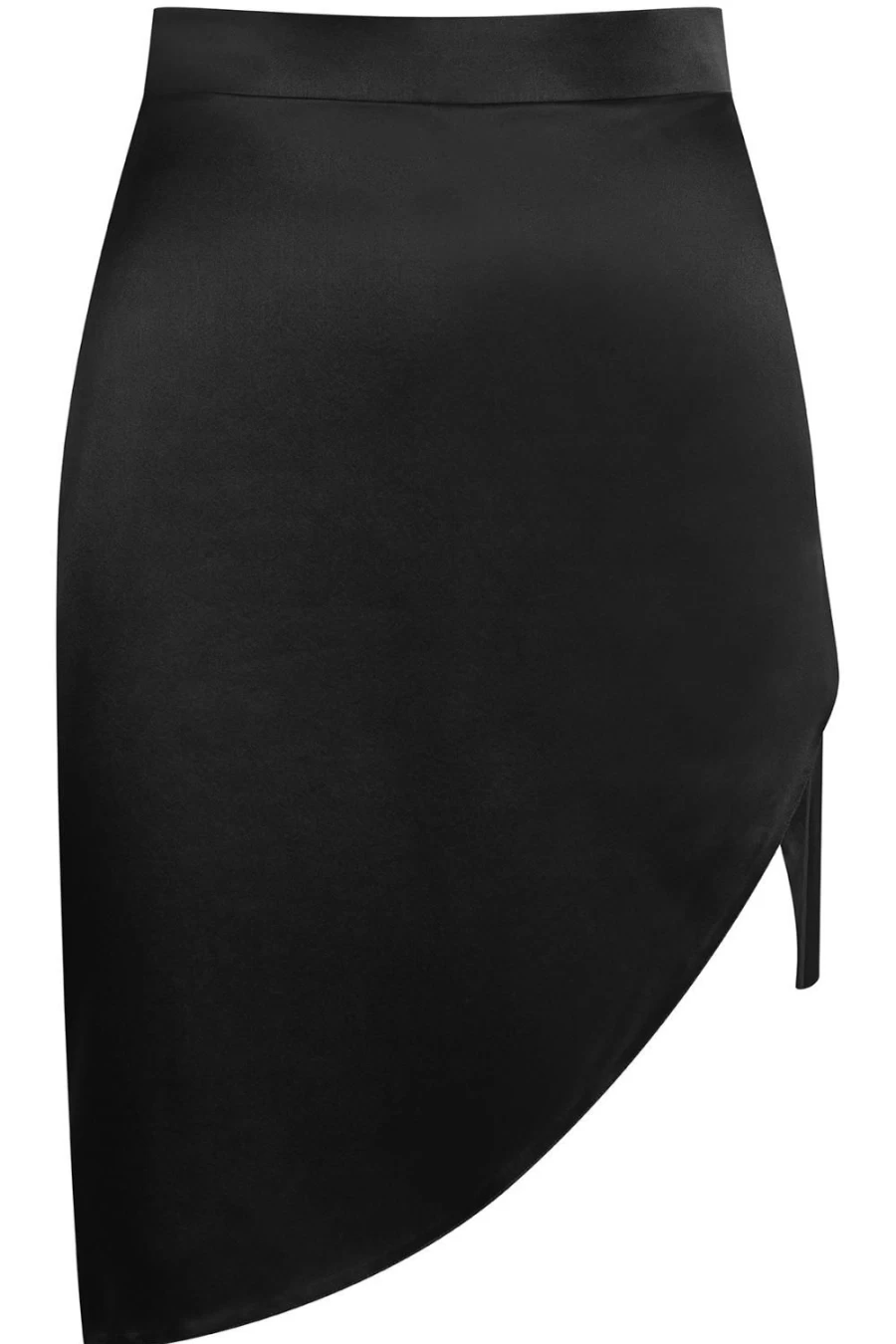 Maison Close Black Rendez-Vous Asymmetrical Silk Skirt - Elegant High-Waisted Designer Skirt