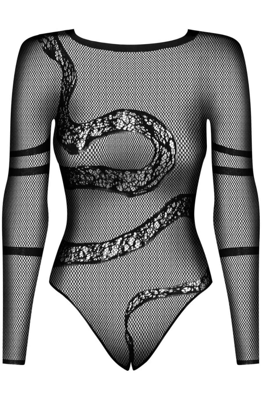 Obsessive Black B137 Crotchless Teddy Lingerie for Women - Sexy Open Design