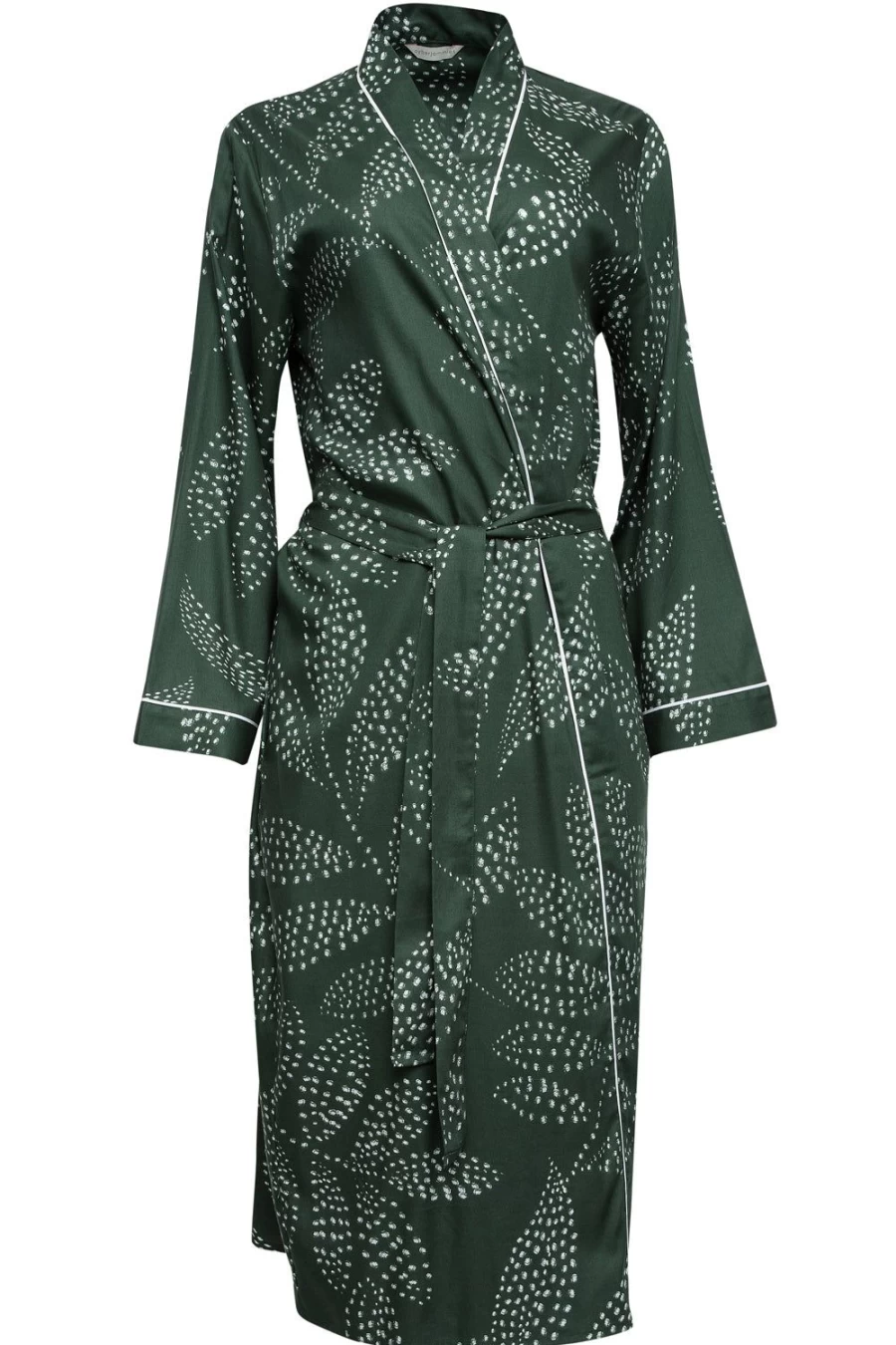 Cyberjammies Green Imogen Leaf Print Long Dressing Gown for Women