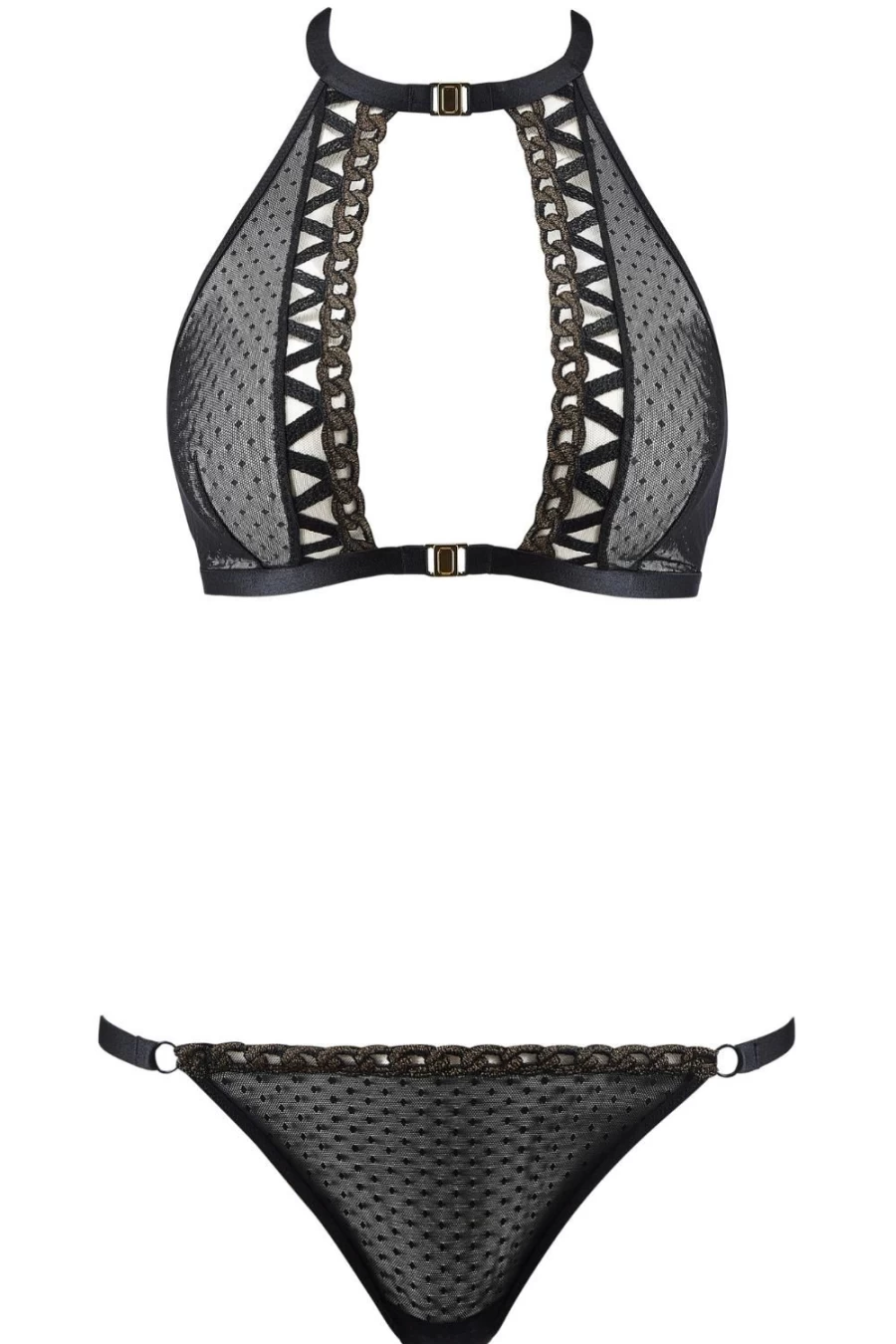Aubade Golden Black Unchain Me Up Bralette & Brief Set - Lingerie